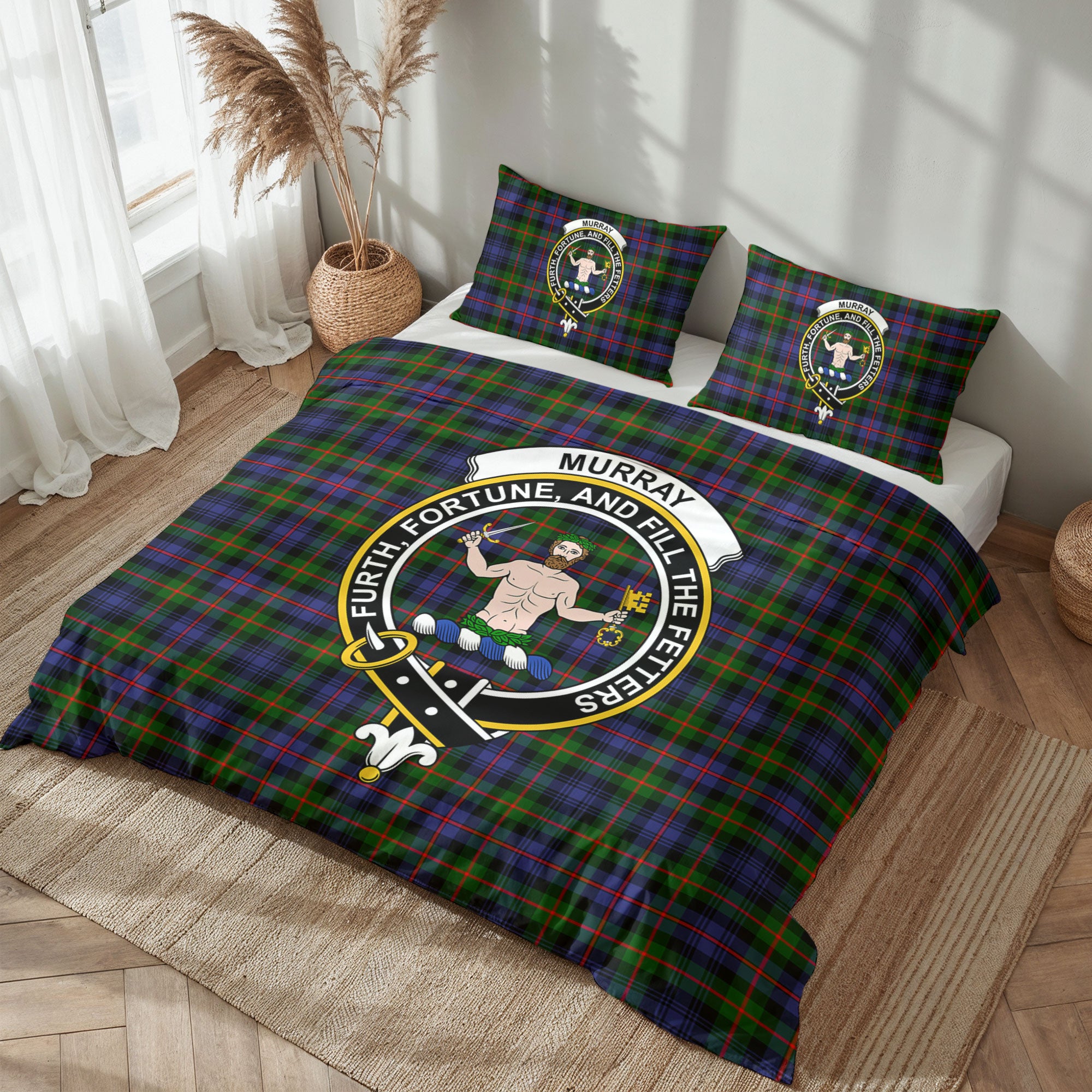 Murray of Atholl Modern Tartan Crest Bedding Set