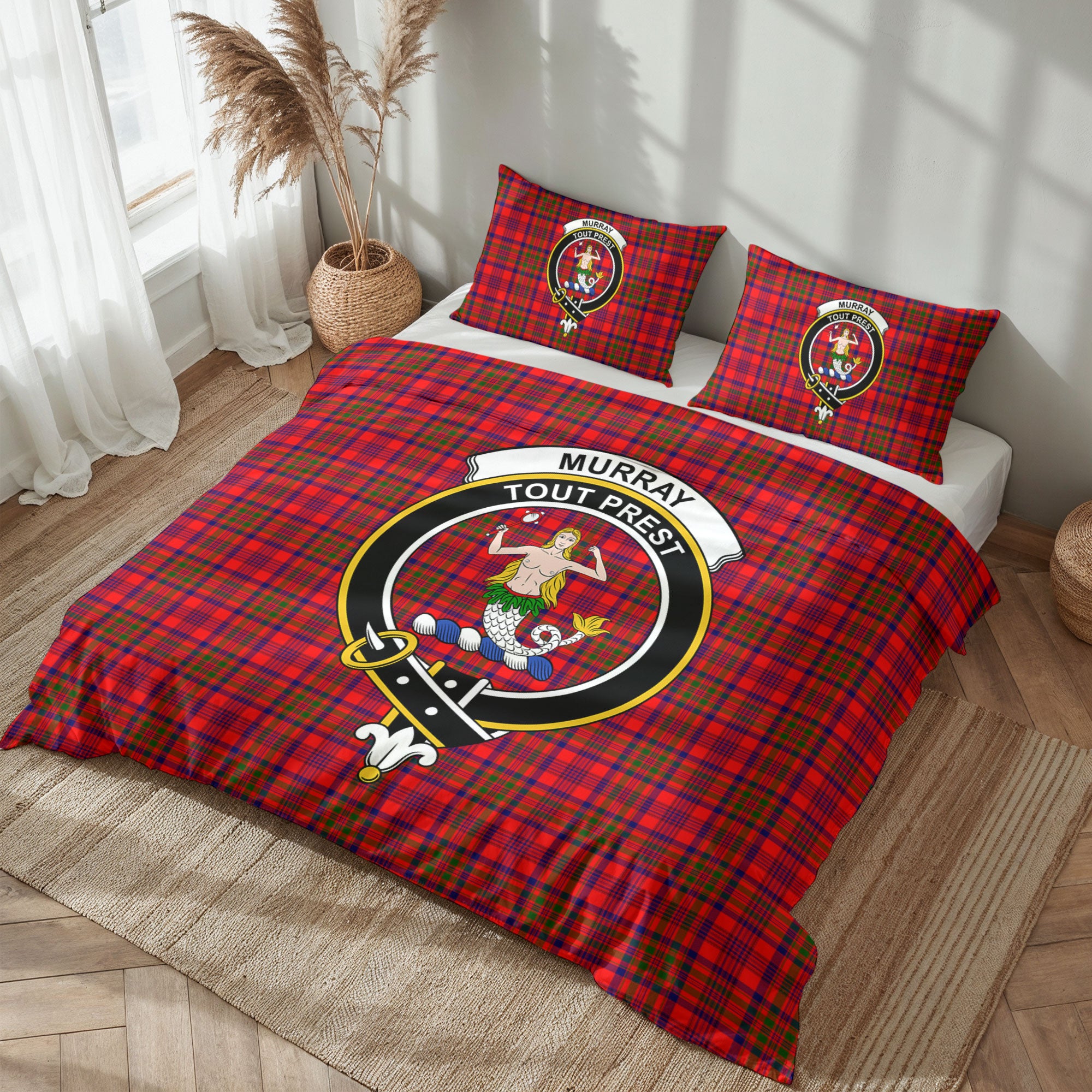 Murray of Tulloch Modern Tartan Crest Bedding Set