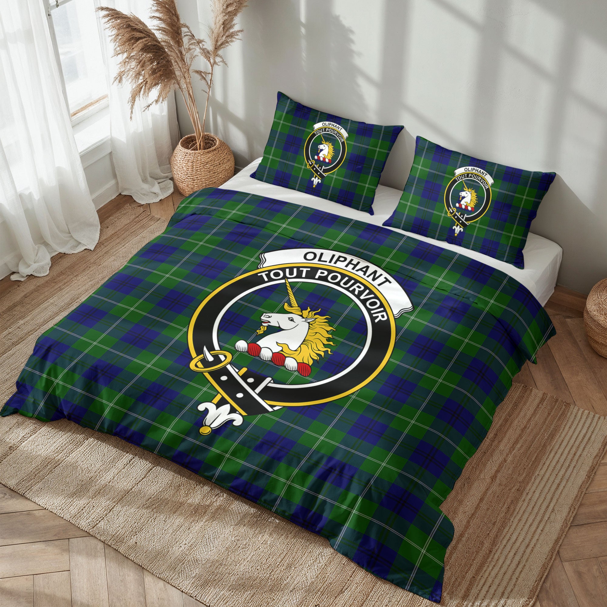 Oliphant Modern Tartan Crest Bedding Set