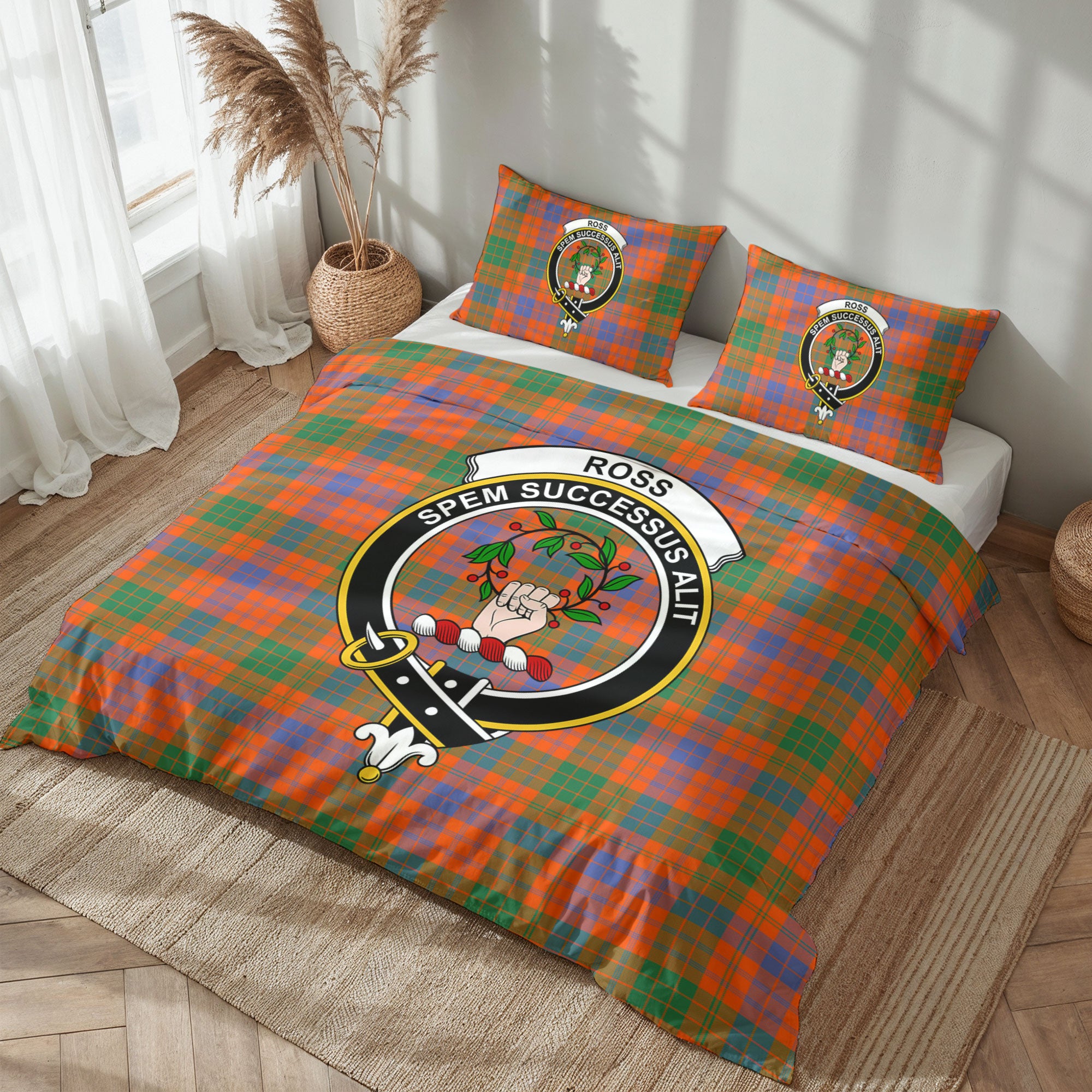 Ross Ancient Tartan Crest Bedding Set