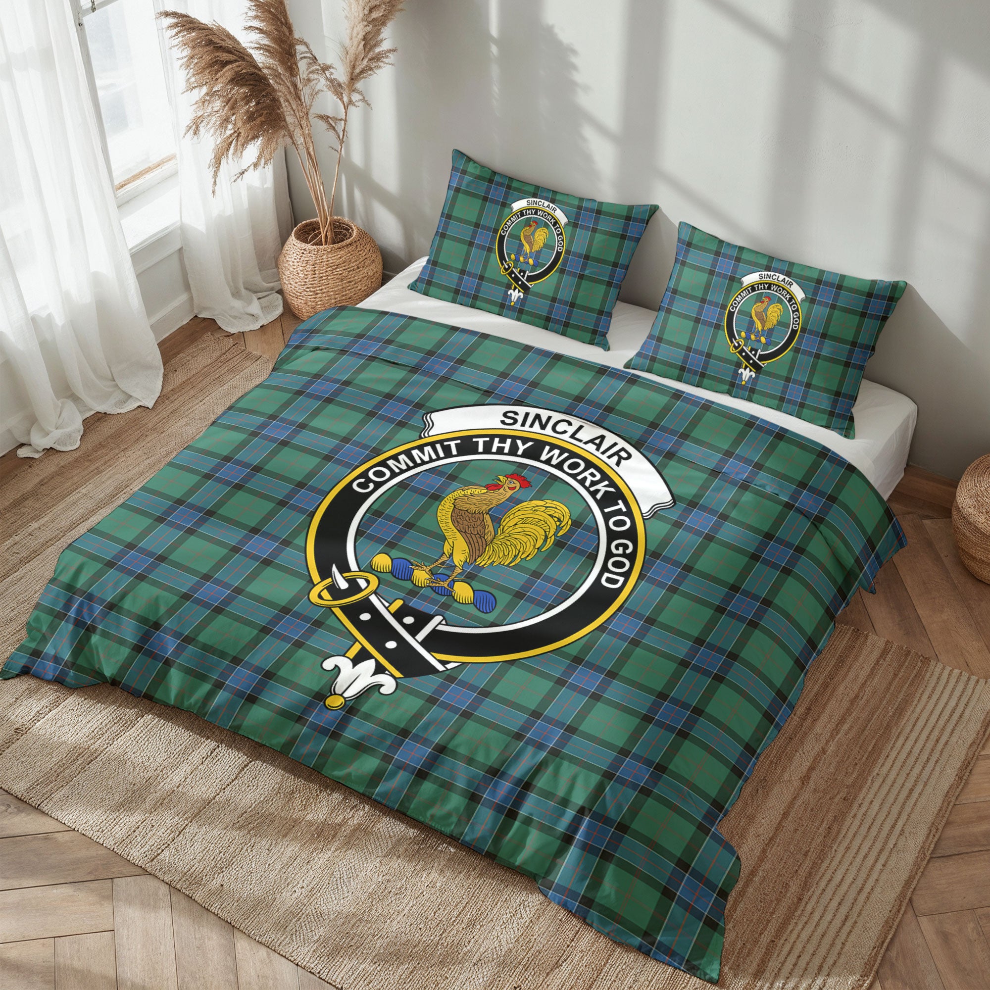 Sinclair Hunting Ancient Tartan Crest Bedding Set