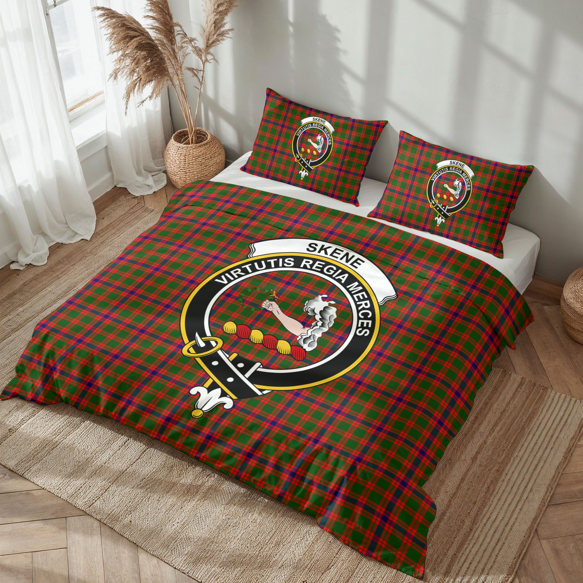 Skene Modern Tartan Crest Bedding Set