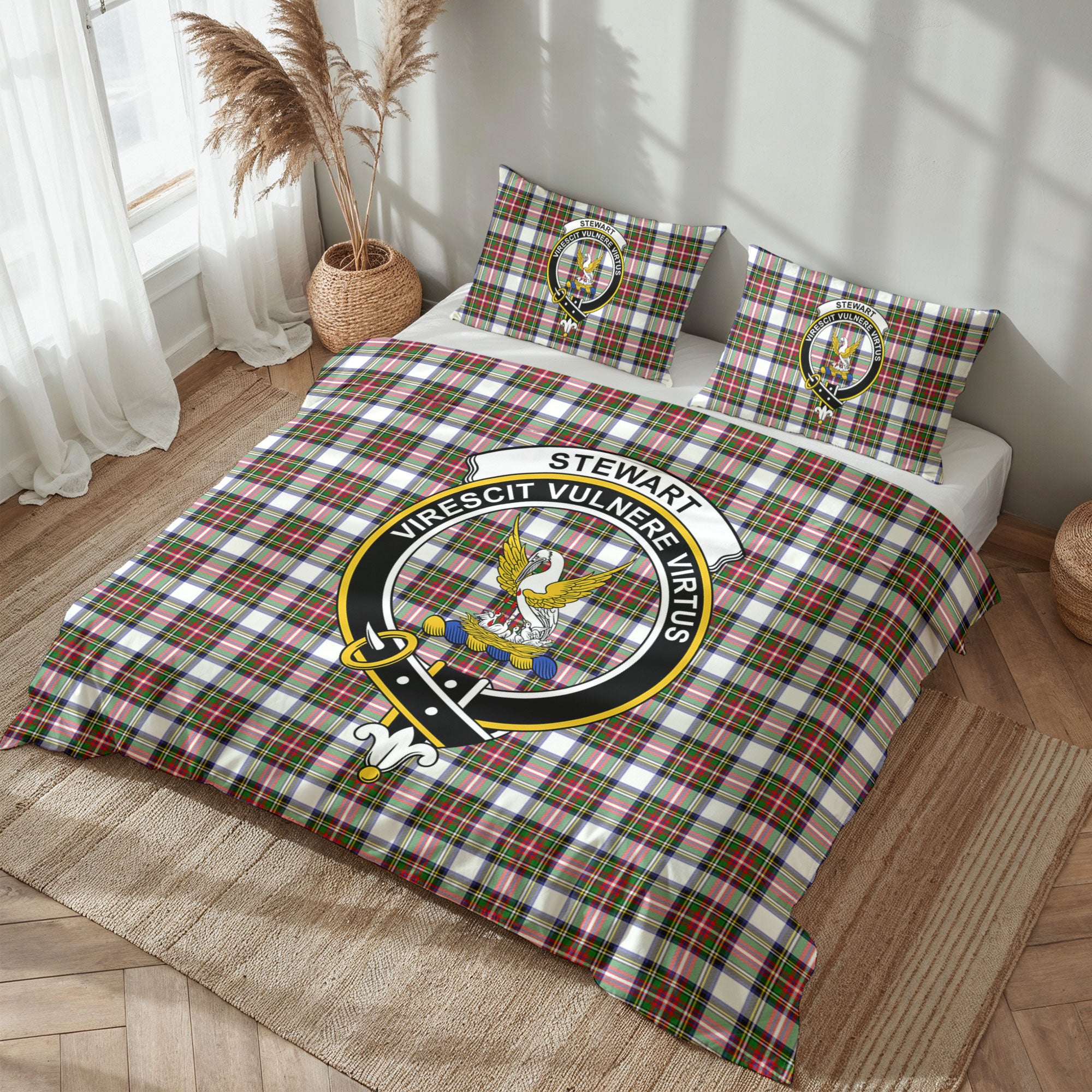 Stewart Dress Modern Tartan Crest Bedding Set