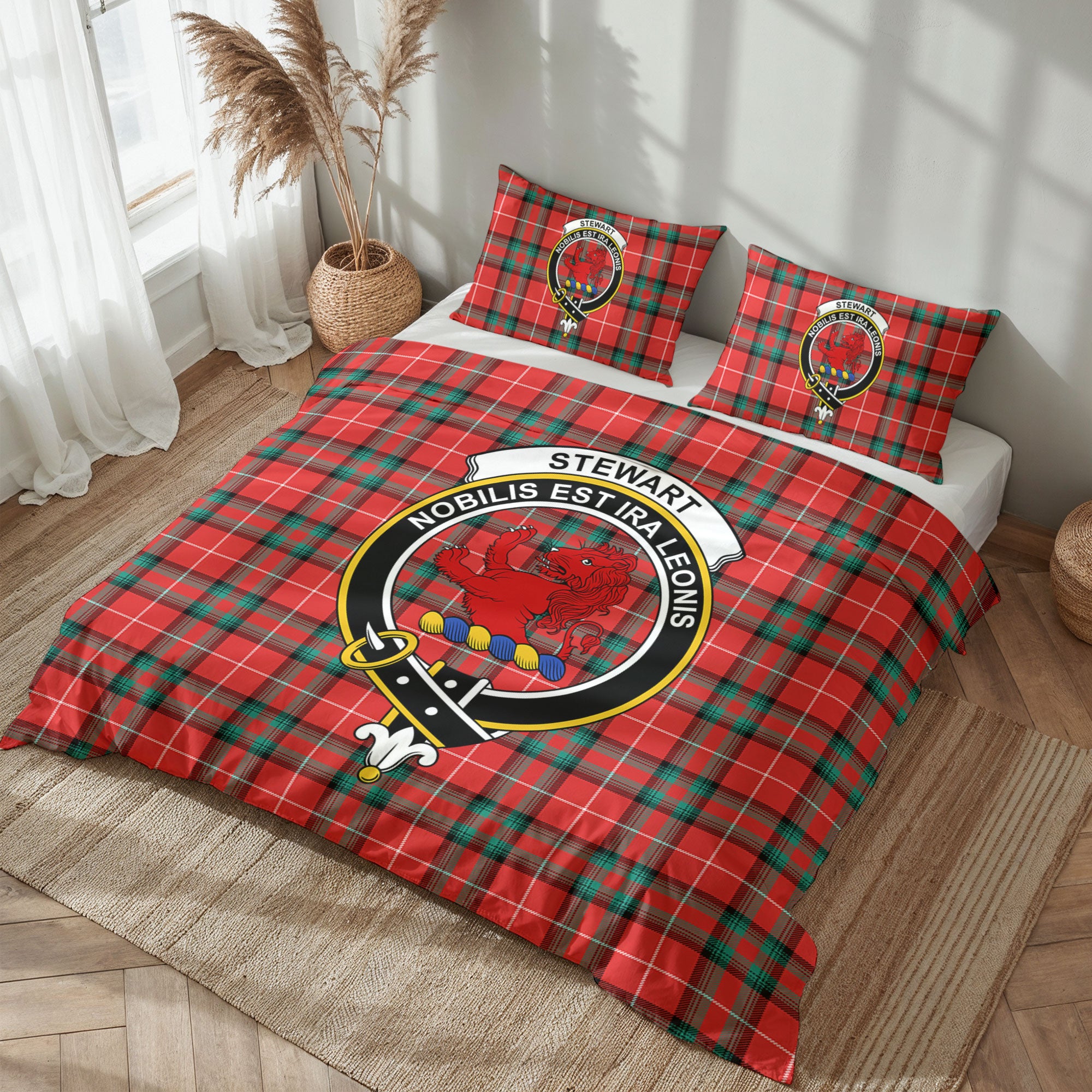 Stewart (Stuart) of Bute Tartan Crest Bedding Set