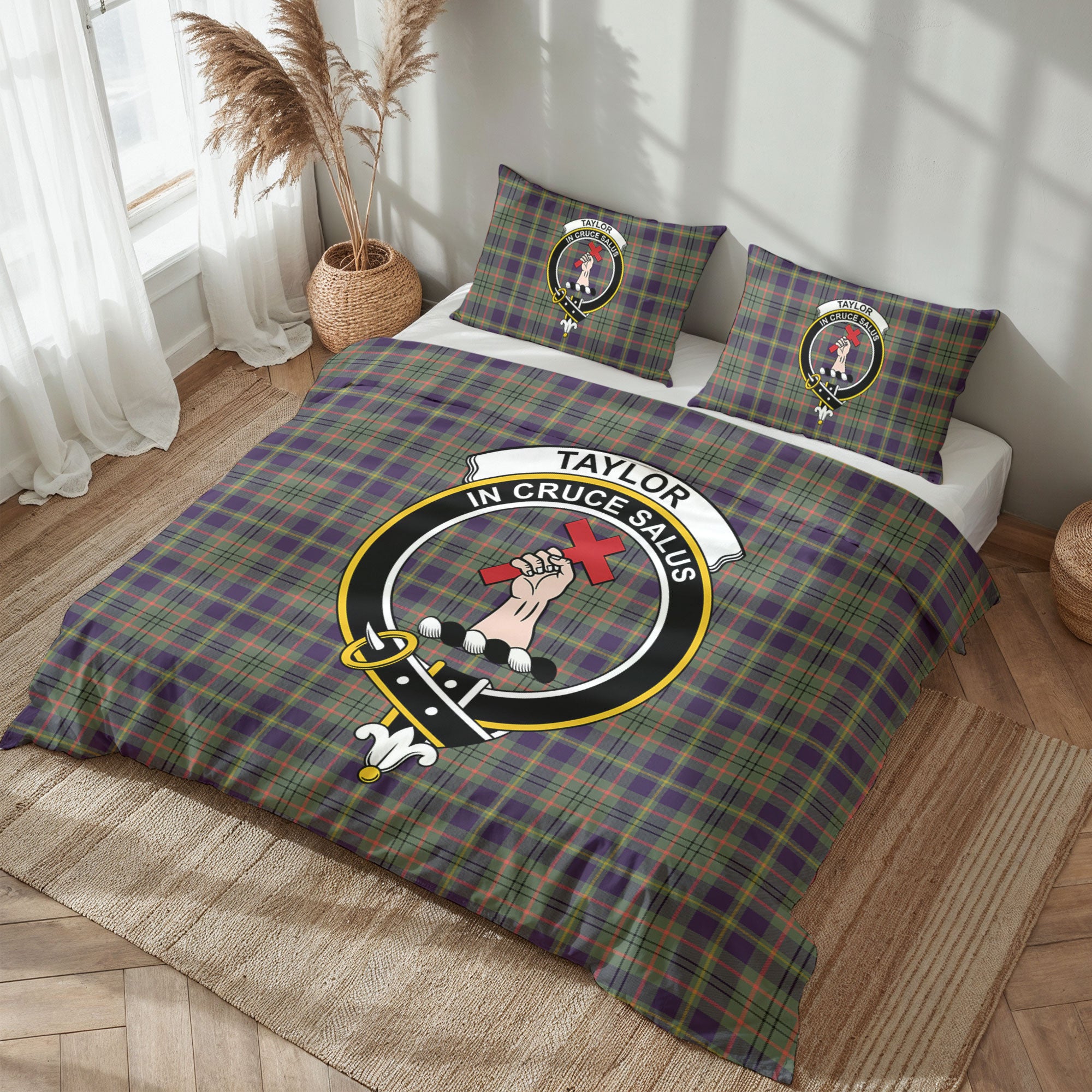 Taylor Weathered Tartan Crest Bedding Set