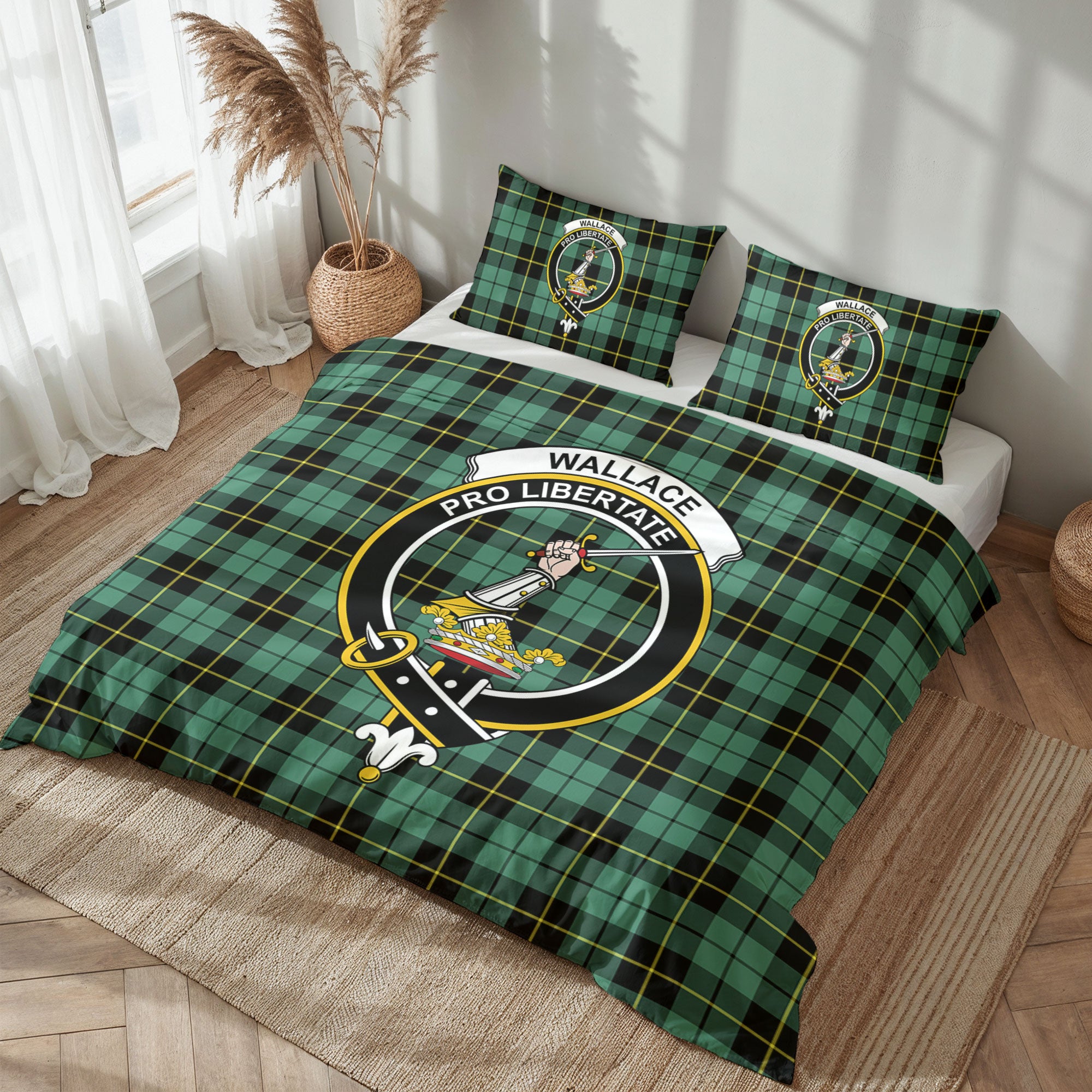 Wallace Hunting Ancient Tartan Crest Bedding Set