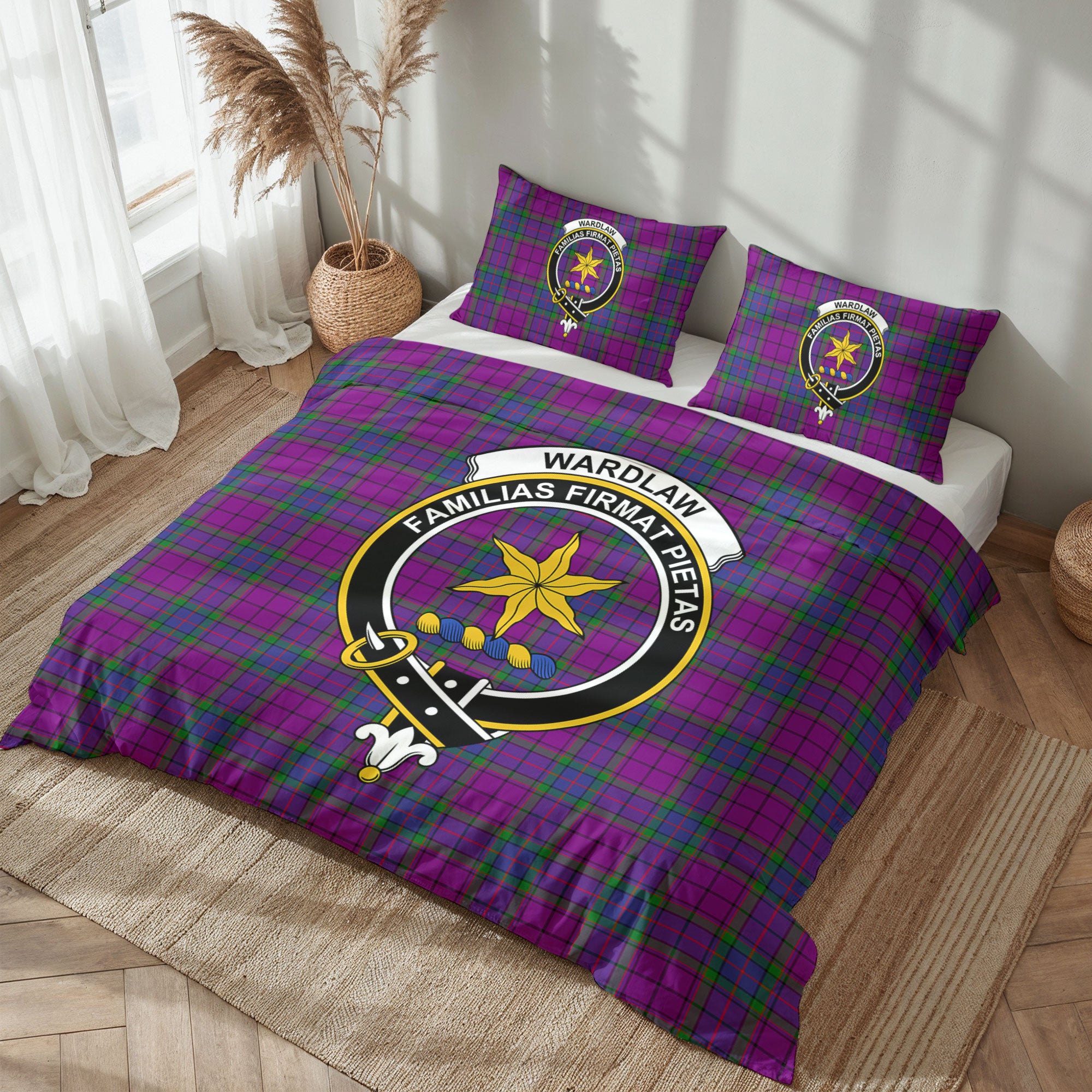 Wardlaw Modern Tartan Crest Bedding Set