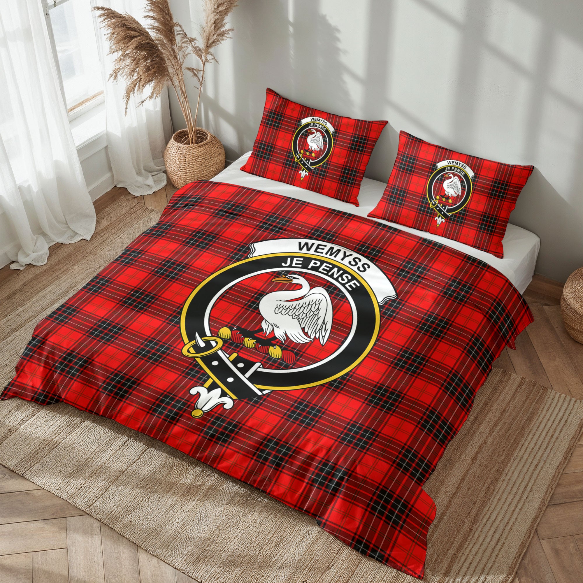 Wemyss Modern Tartan Crest Bedding Set