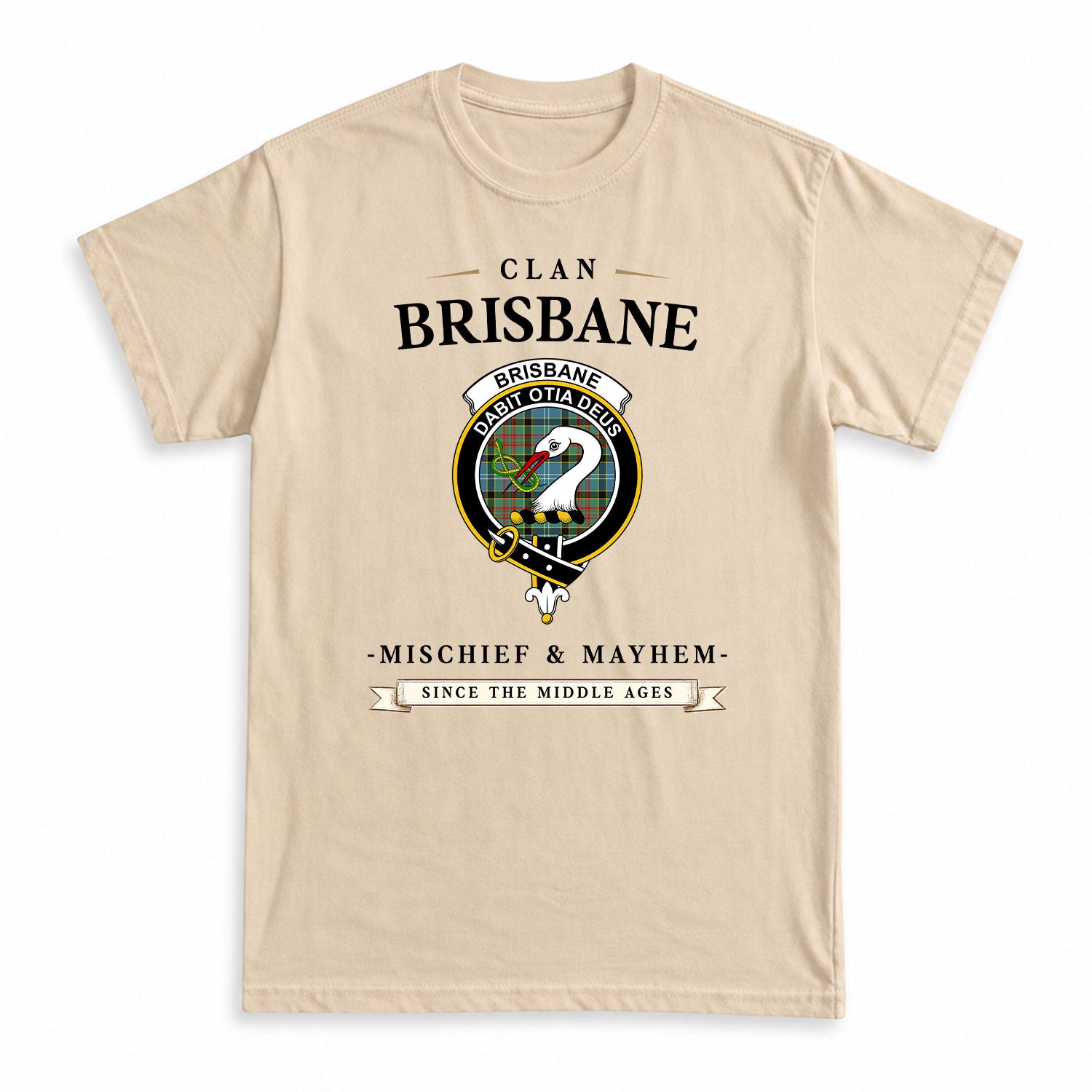 Brisbane Tartan Crest Mischief and Mayhem T-shirt