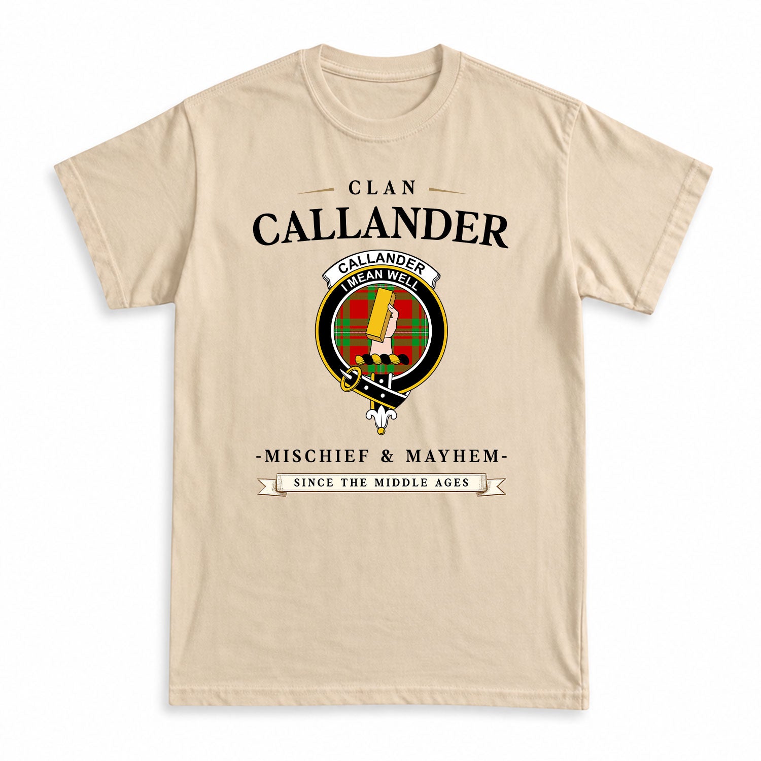 Callander Tartan Crest Mischief and Mayhem T-shirt