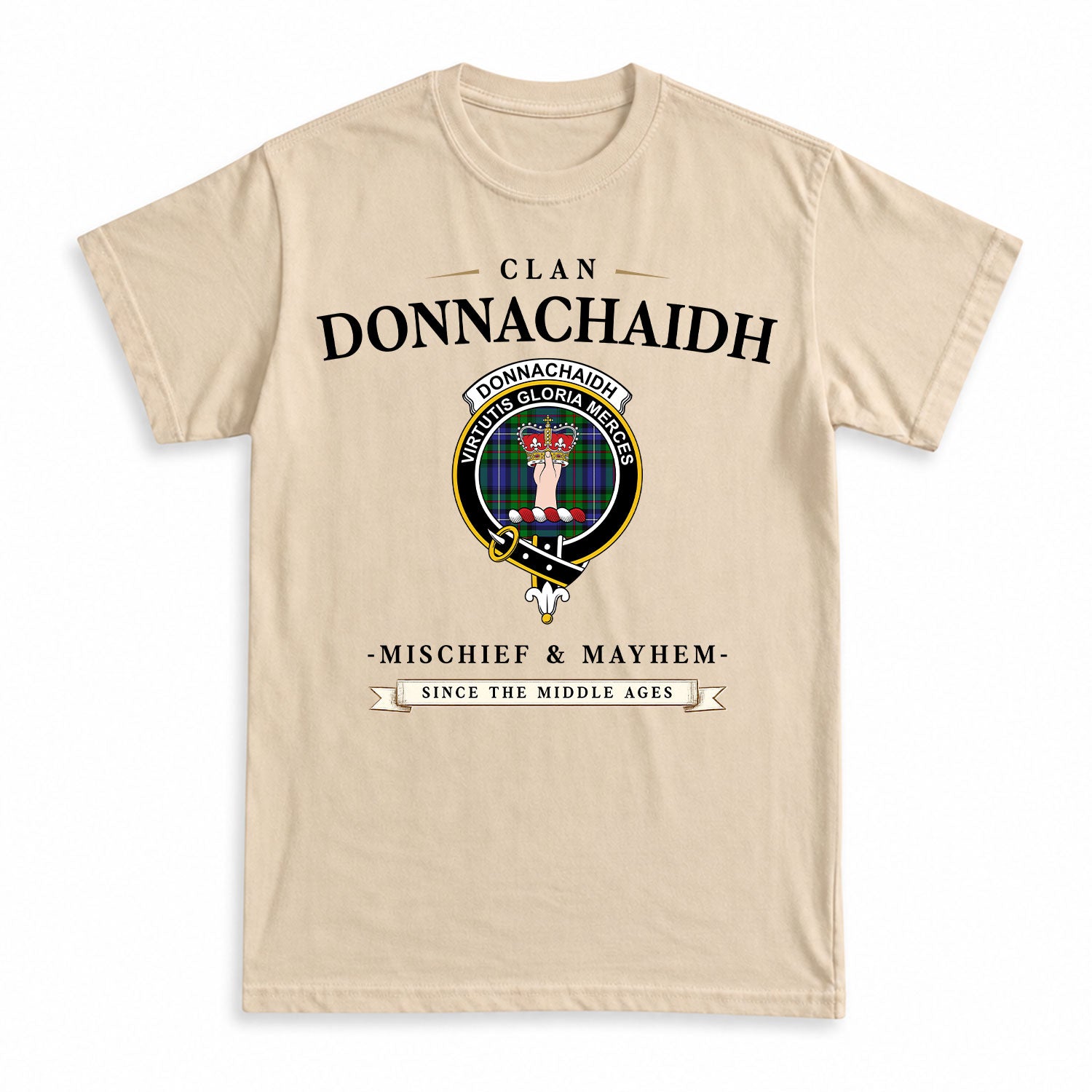 Donnachaidh Tartan Crest Mischief and Mayhem T-shirt