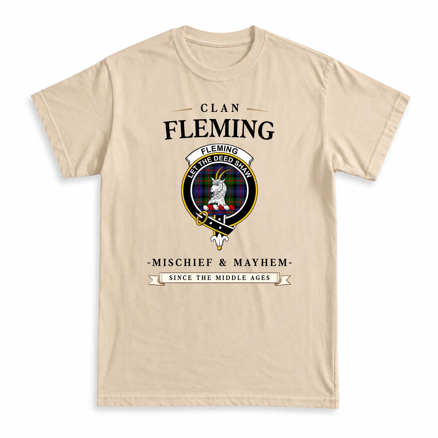 Fleming Tartan Crest Mischief and Mayhem T-shirt