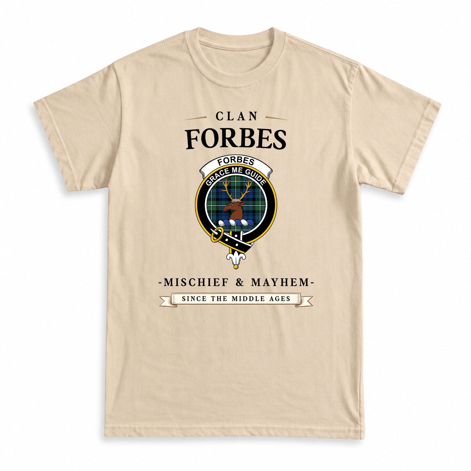 Forbes Ancient Tartan Crest Mischief and Mayhem T-shirt