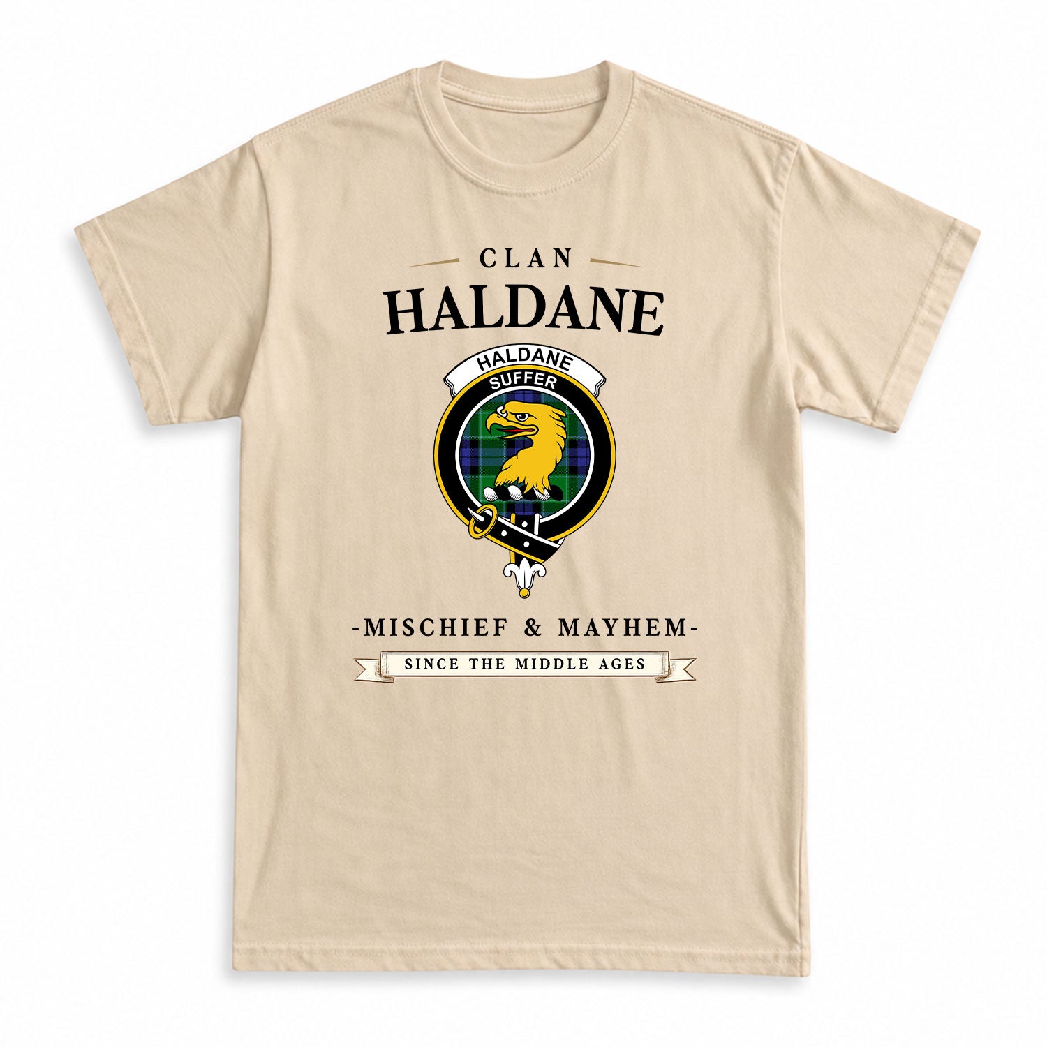 Haldane Tartan Crest Mischief and Mayhem T-shirt