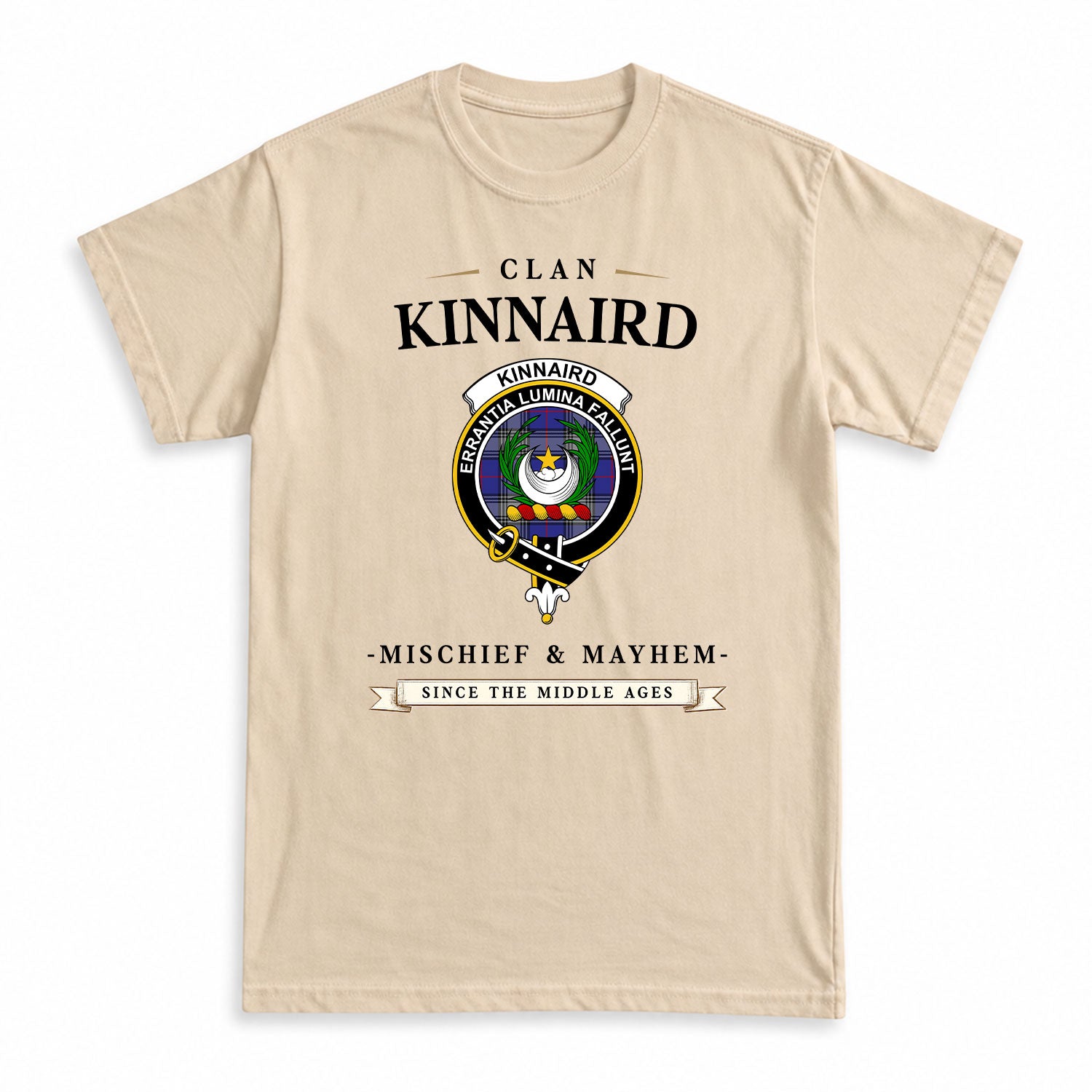 Kinnaird Tartan Crest Mischief and Mayhem T-shirt