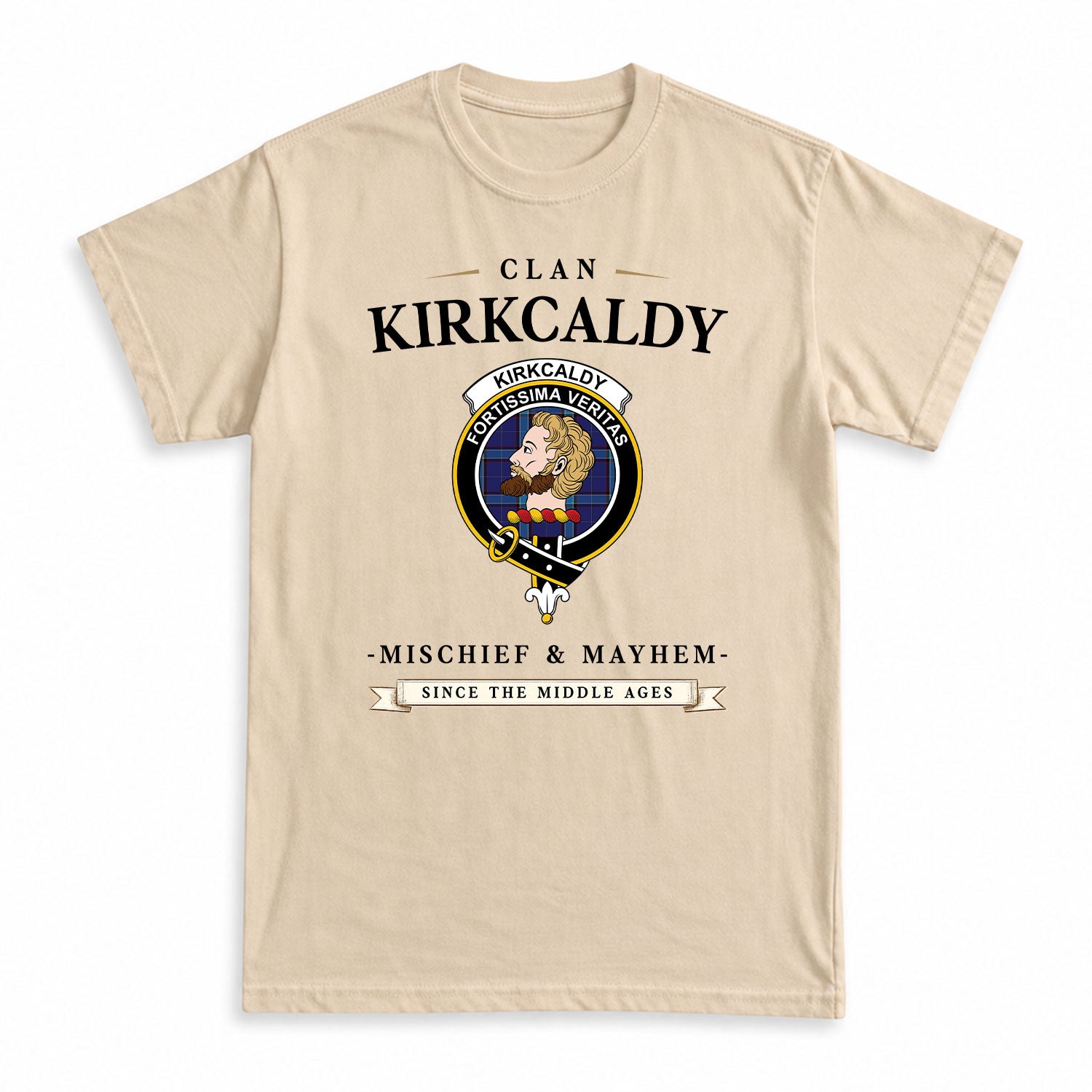 Kirkcaldy Tartan Crest Mischief and Mayhem T-shirt