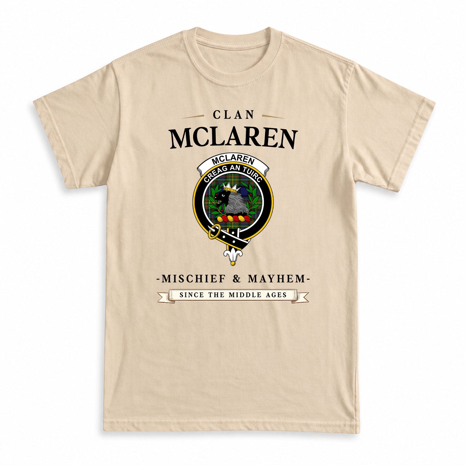 McLaren Modern Tartan Crest Mischief and Mayhem T-shirt