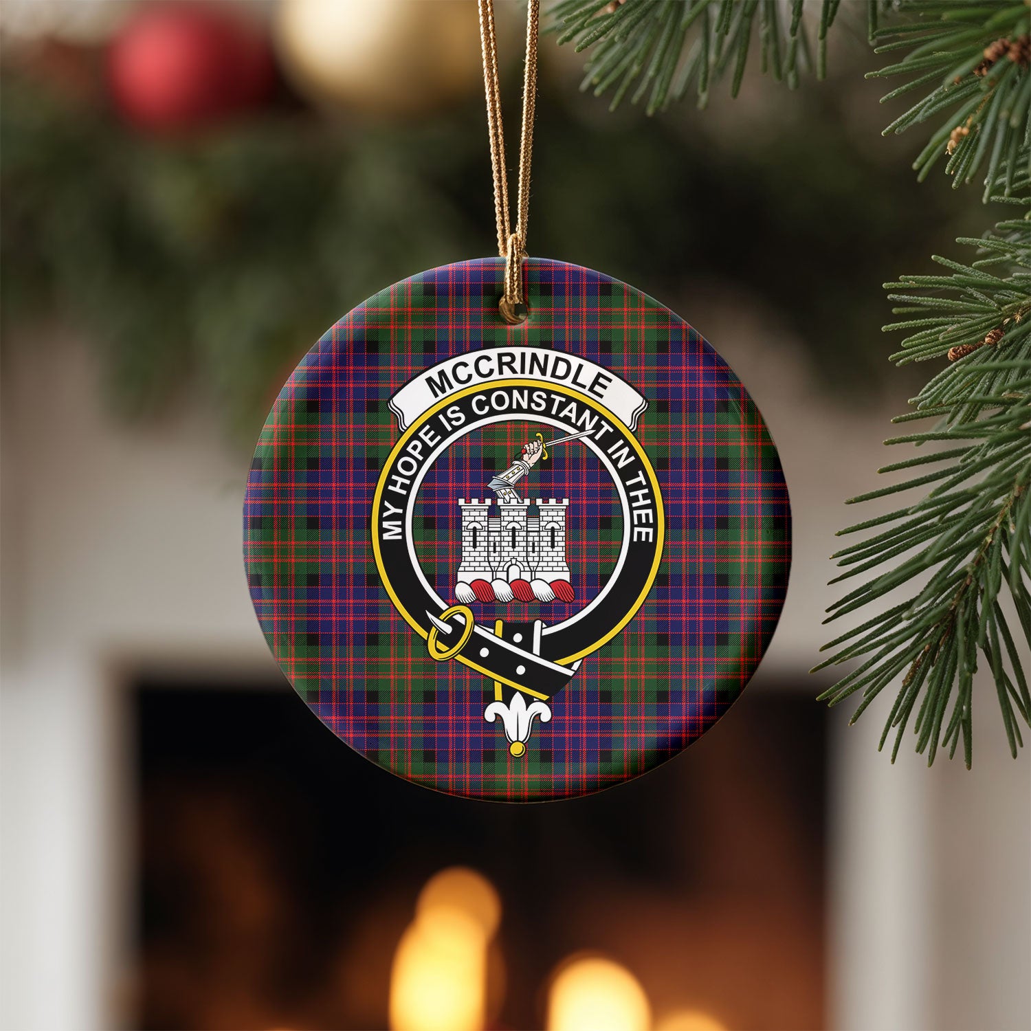McCrindle Tartan Crest Christmas Ceramic Ornament
