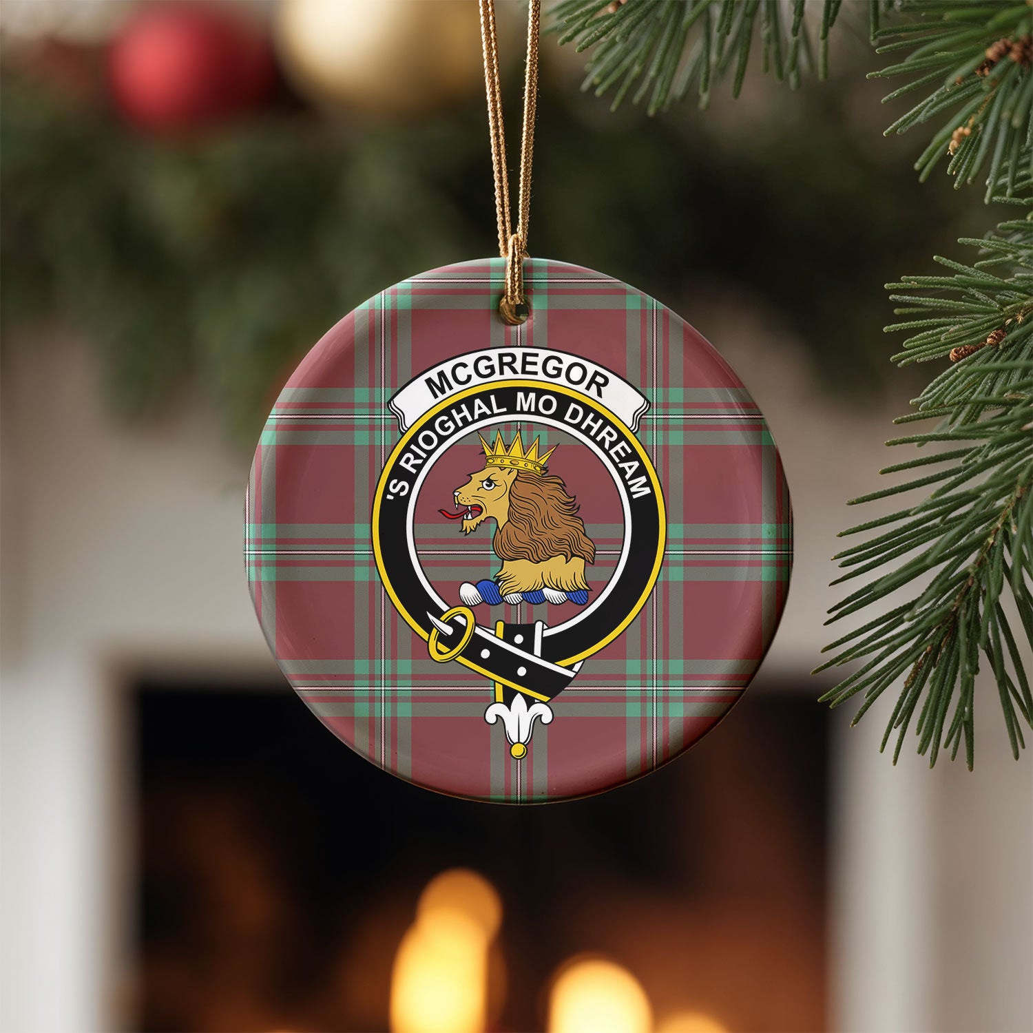 McGregor Hunting Ancient Tartan Crest Christmas Ceramic Ornament