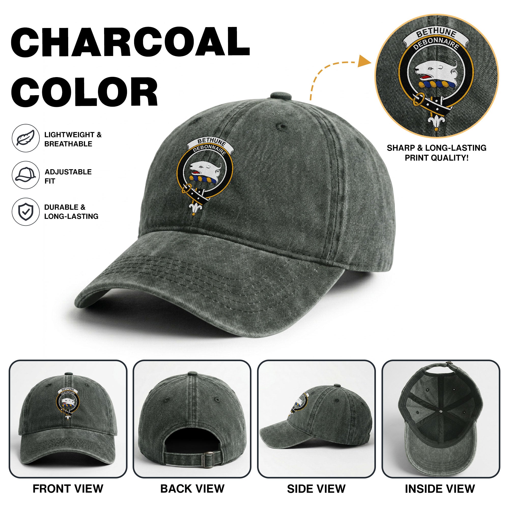 Bethune Crest Washed Classic Cap