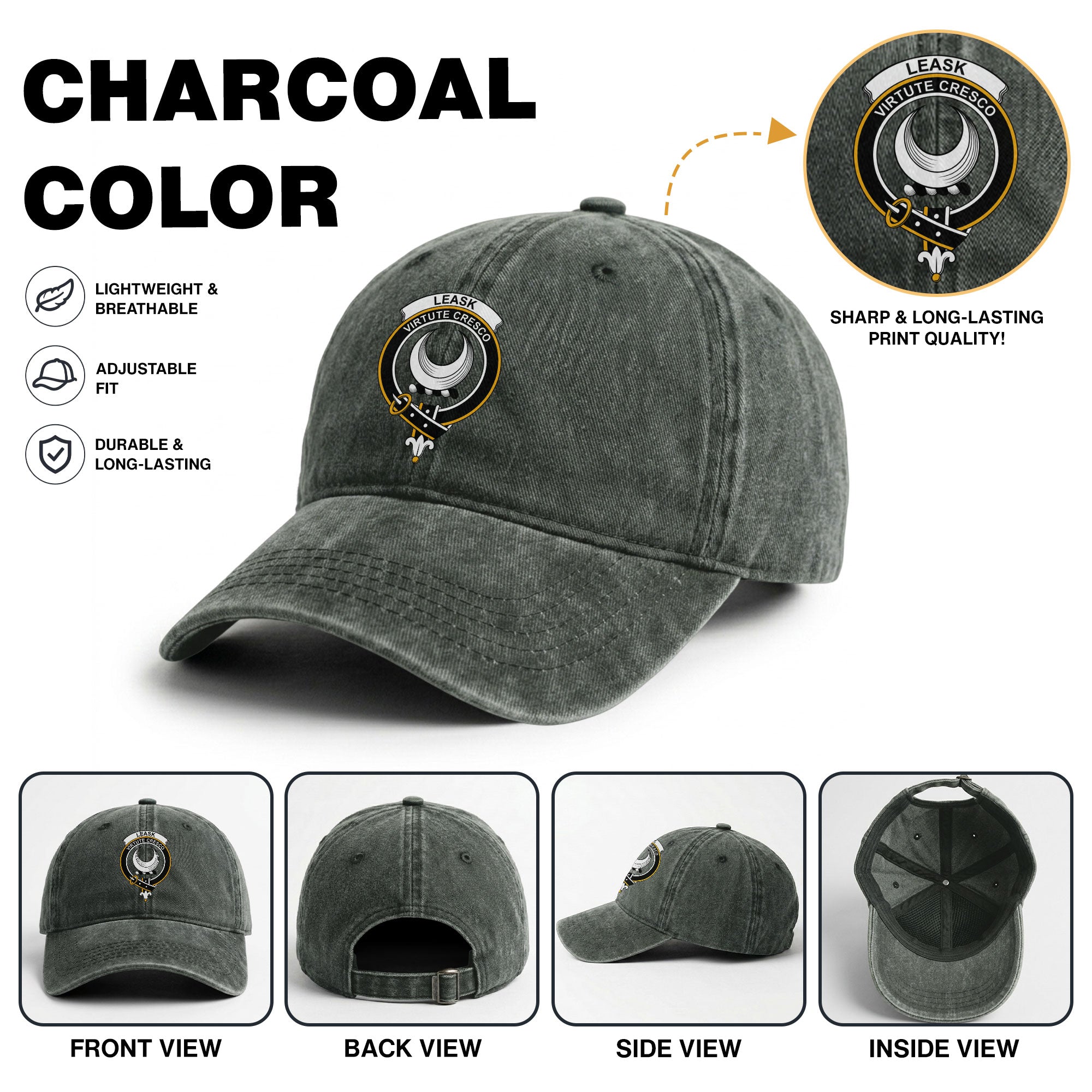 Leask Crest Washed Classic Cap