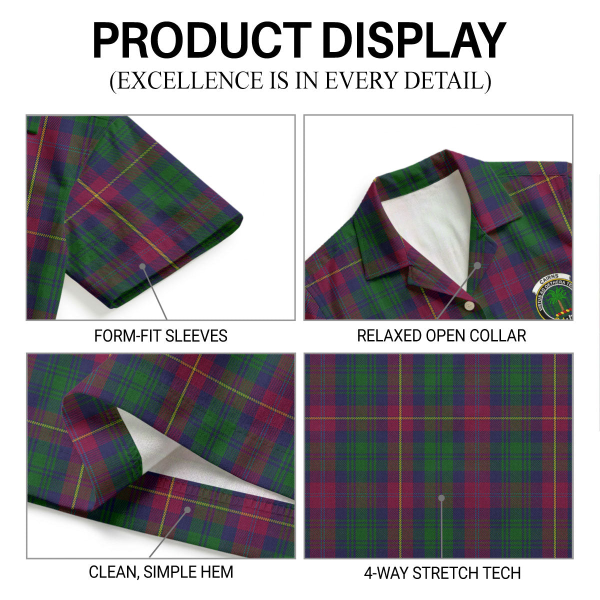 Cairns Tartan Crest Hawaiian Shirt