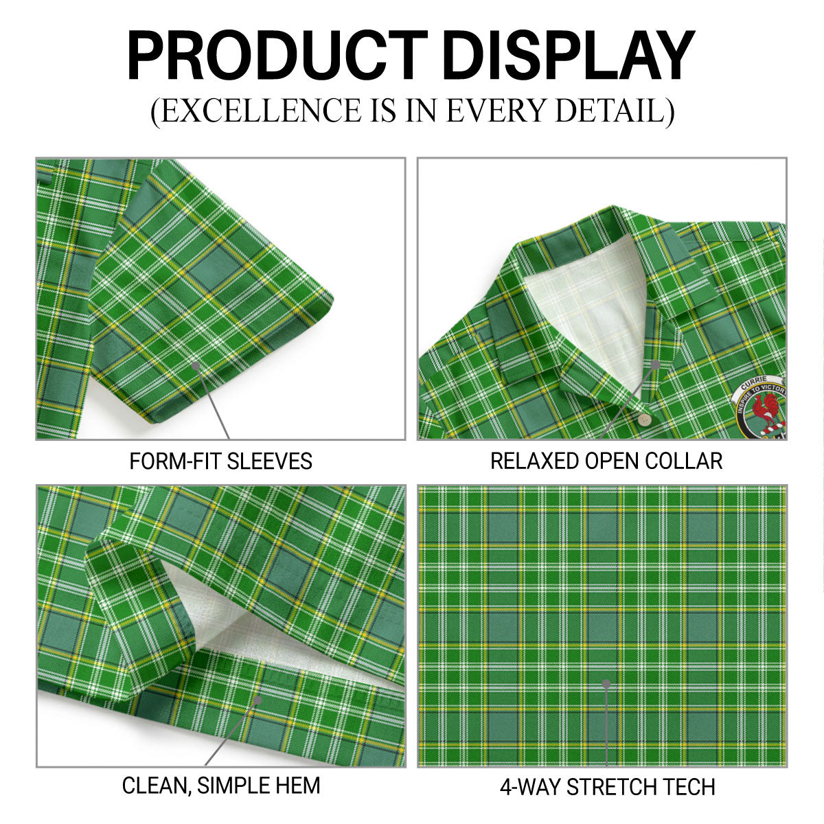 Currie Tartan Crest Hawaiian Shirt