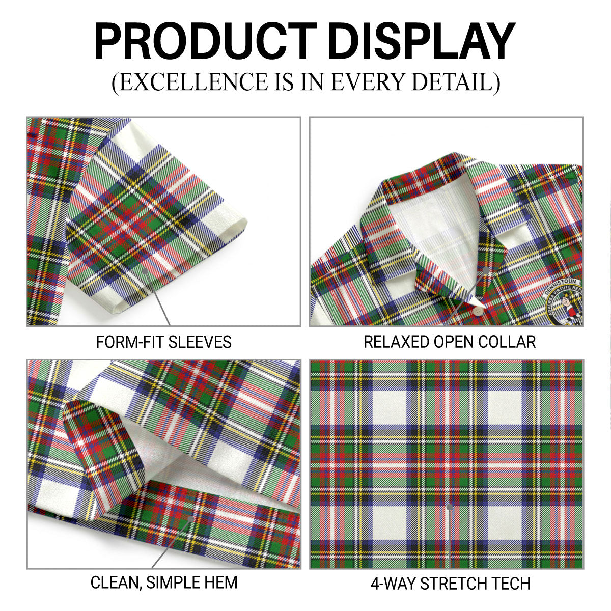Dennistoun Tartan Crest Hawaiian Shirt