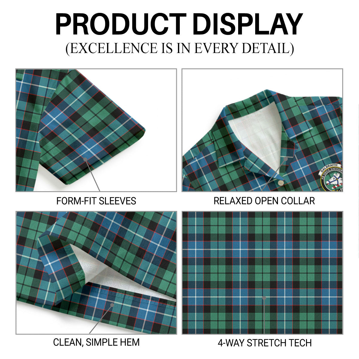 Galbraith Ancient Tartan Crest Hawaiian Shirt