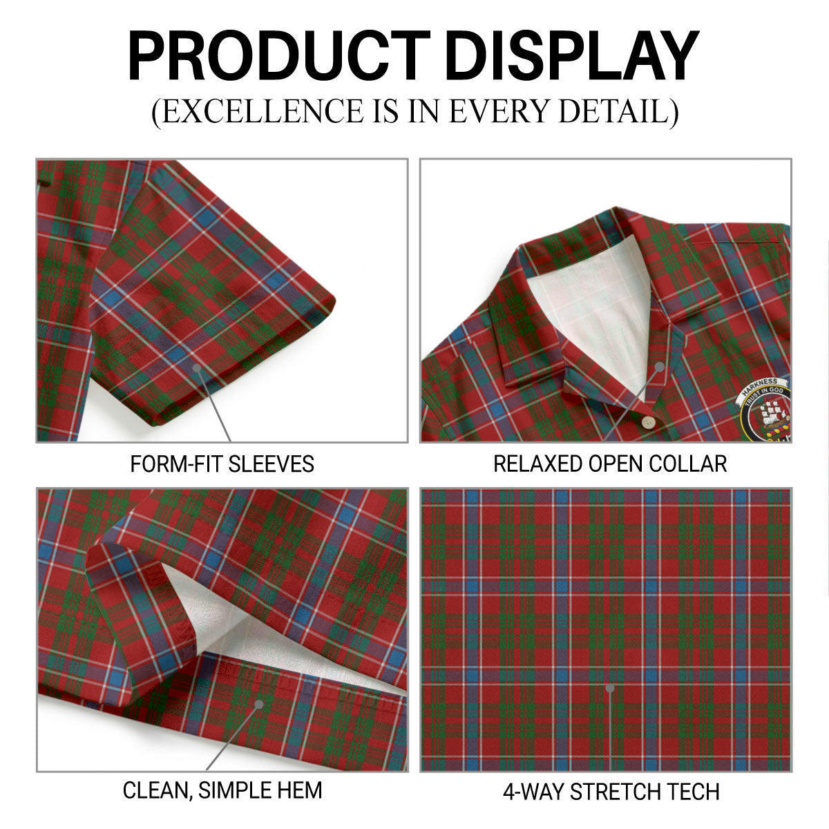 Harkness Dress Tartan Crest Hawaiian Shirt