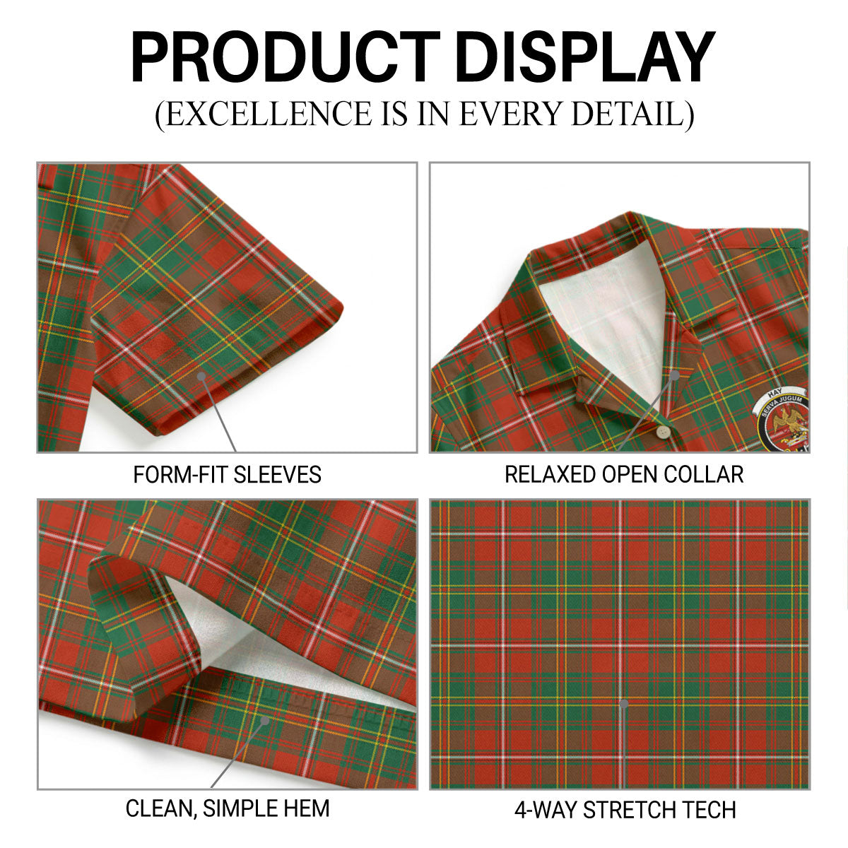 Hay Ancient Tartan Crest Hawaiian Shirt