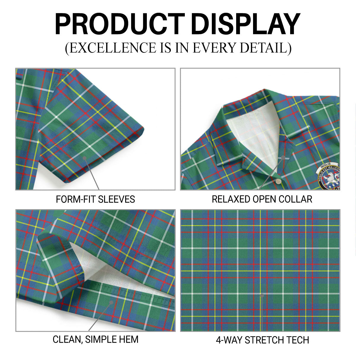 Inglis Ancient Tartan Crest Hawaiian Shirt