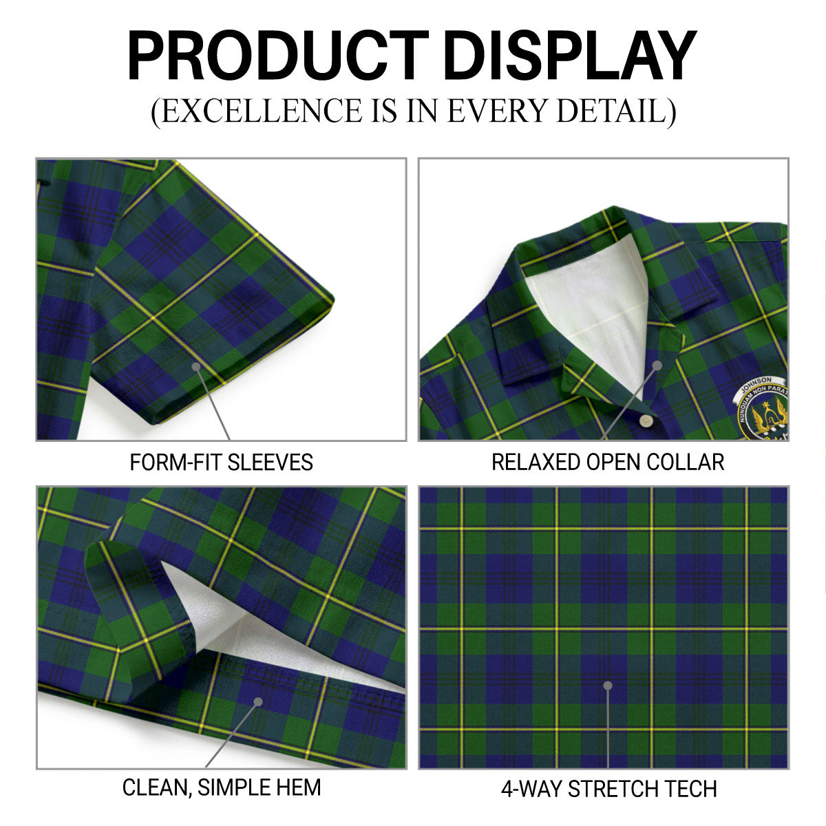 Johnson Modern Tartan Crest Hawaiian Shirt