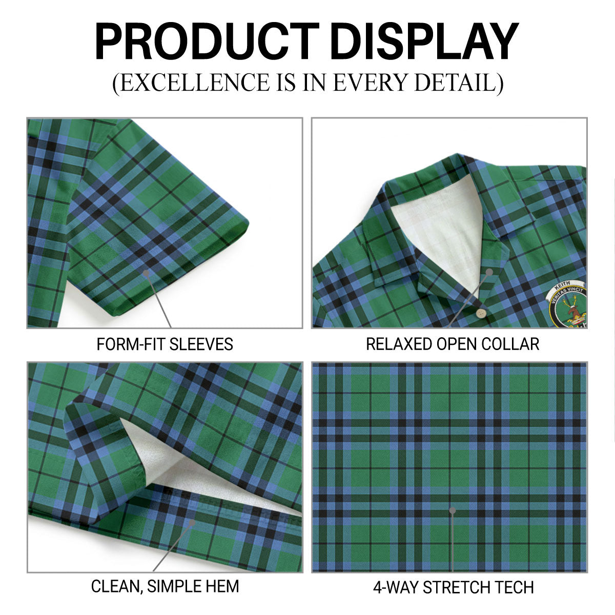 Keith Ancient Tartan Crest Hawaiian Shirt