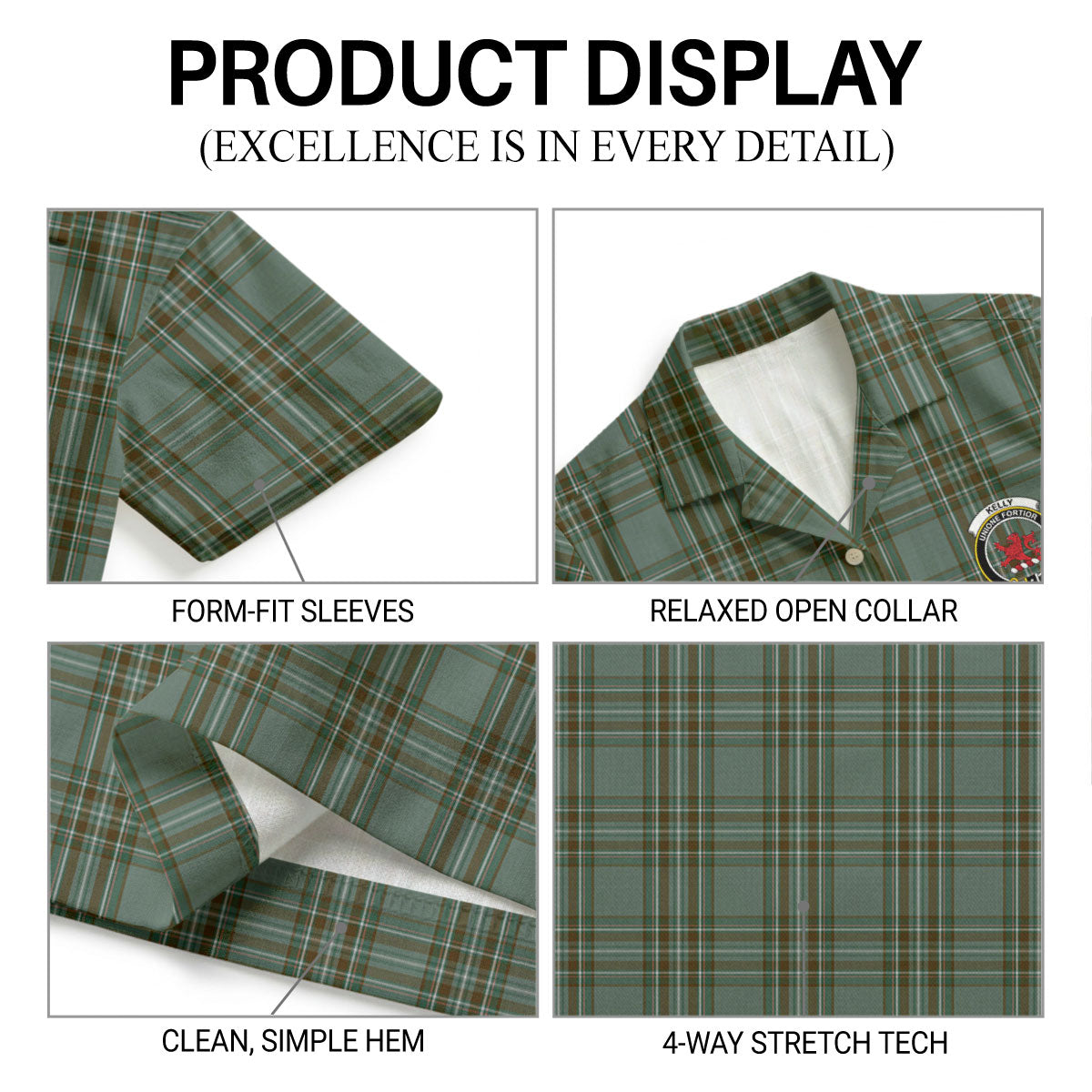 Kelly Dress Tartan Crest Hawaiian Shirt