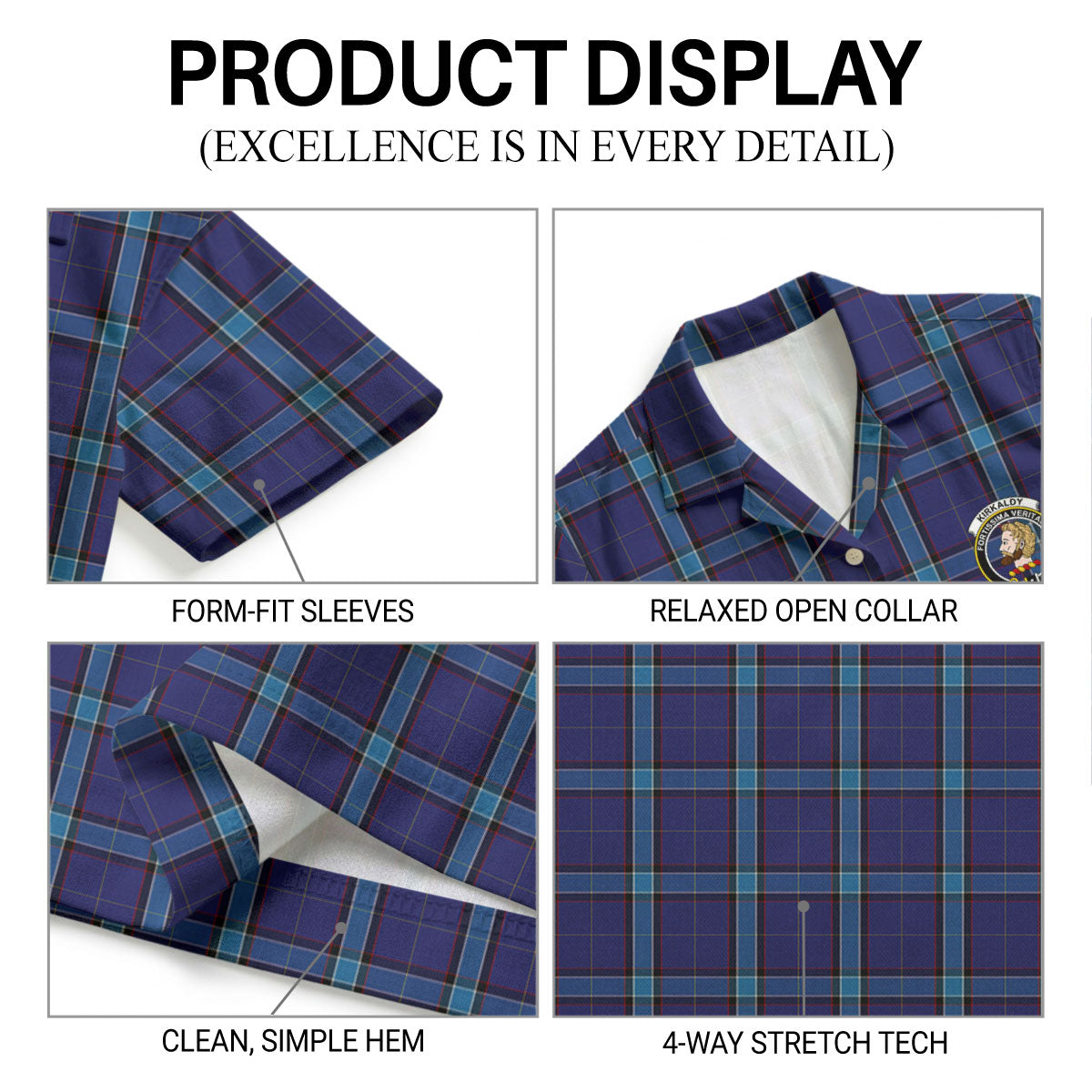 Kirkaldy Tartan Crest Hawaiian Shirt