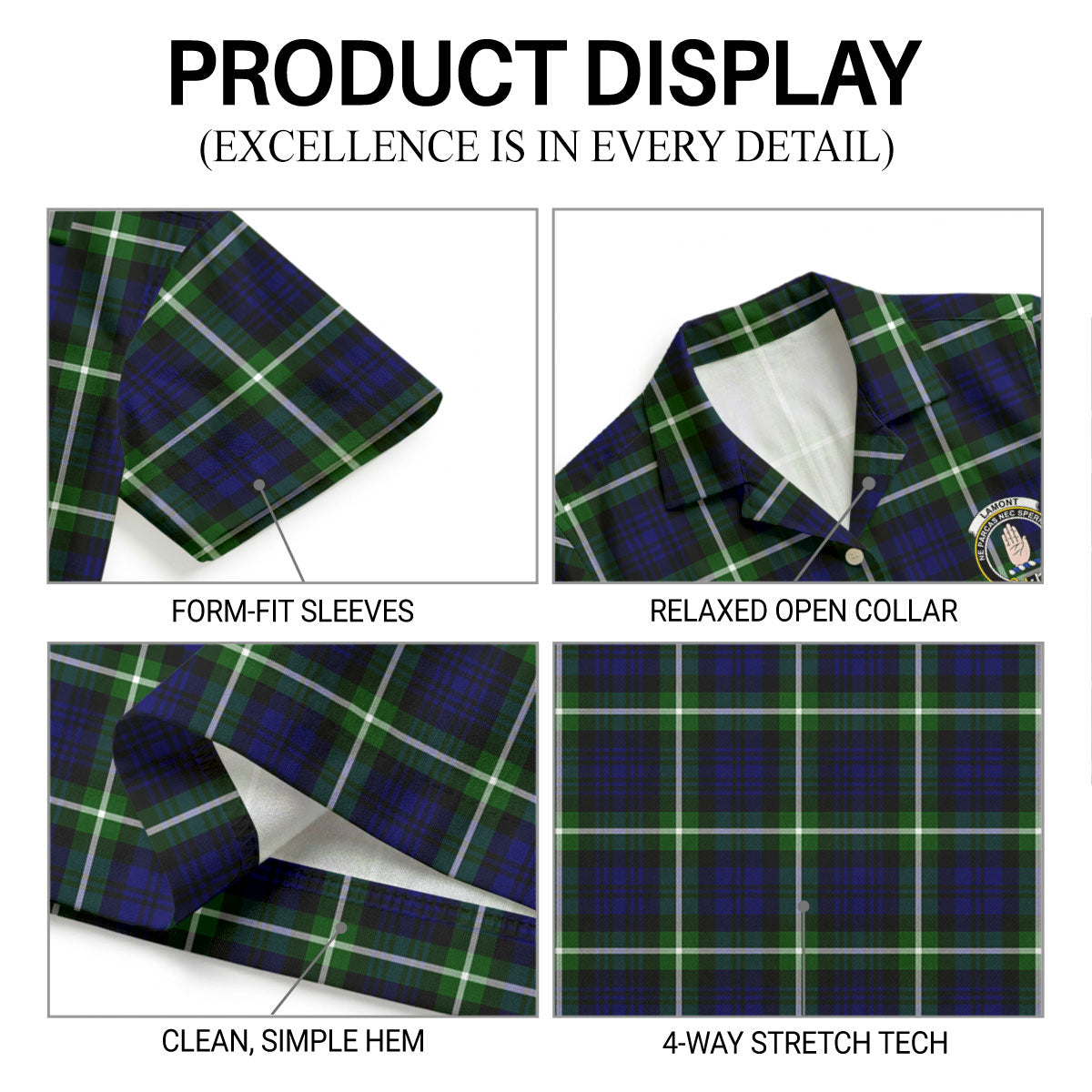 Lamont Modern Tartan Crest Hawaiian Shirt