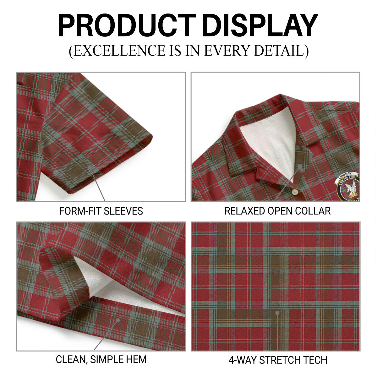 Lindsay Weathered Tartan Crest Hawaiian Shirt