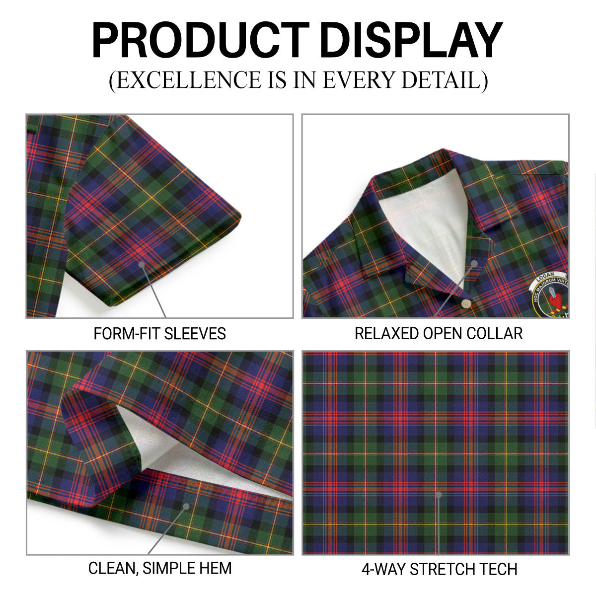 Logan Modern Tartan Crest Hawaiian Shirt