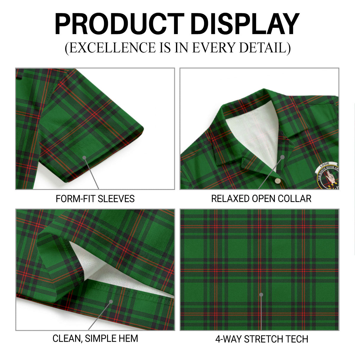 Logie Tartan Crest Hawaiian Shirt