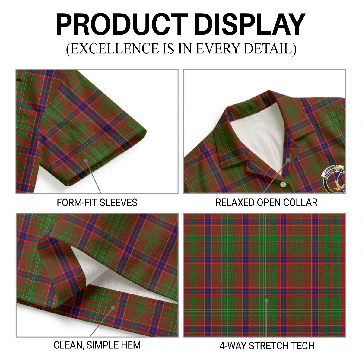 Lumsden Tartan Crest Hawaiian Shirt