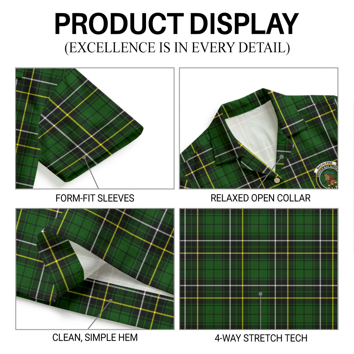 MacAlpine Modern Tartan Crest Hawaiian Shirt