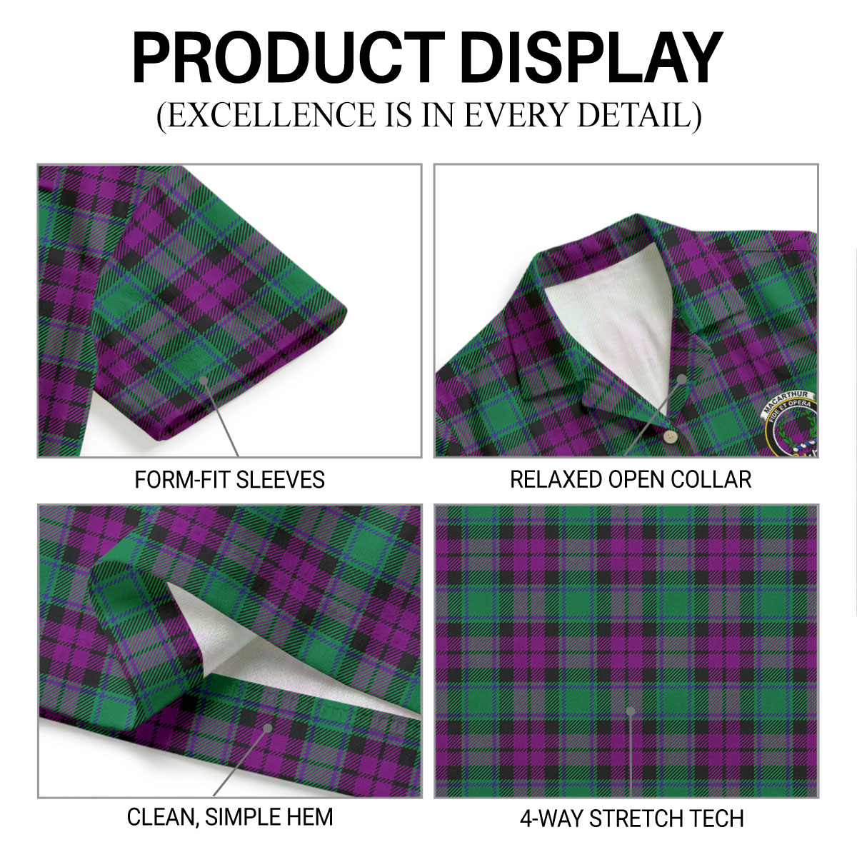 MacArthur - Milton Tartan Crest Hawaiian Shirt