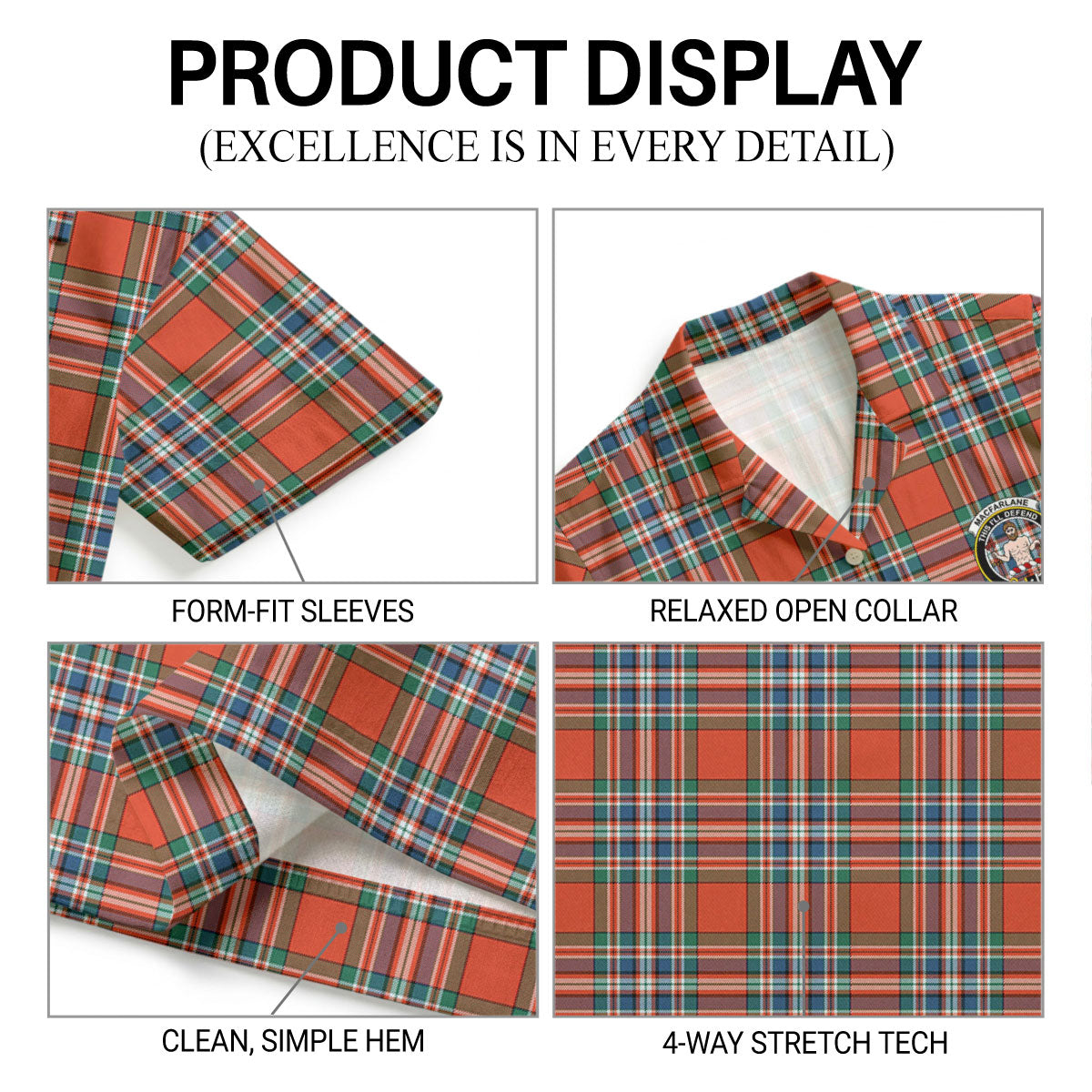 MacFarlane Ancient Tartan Crest Hawaiian Shirt