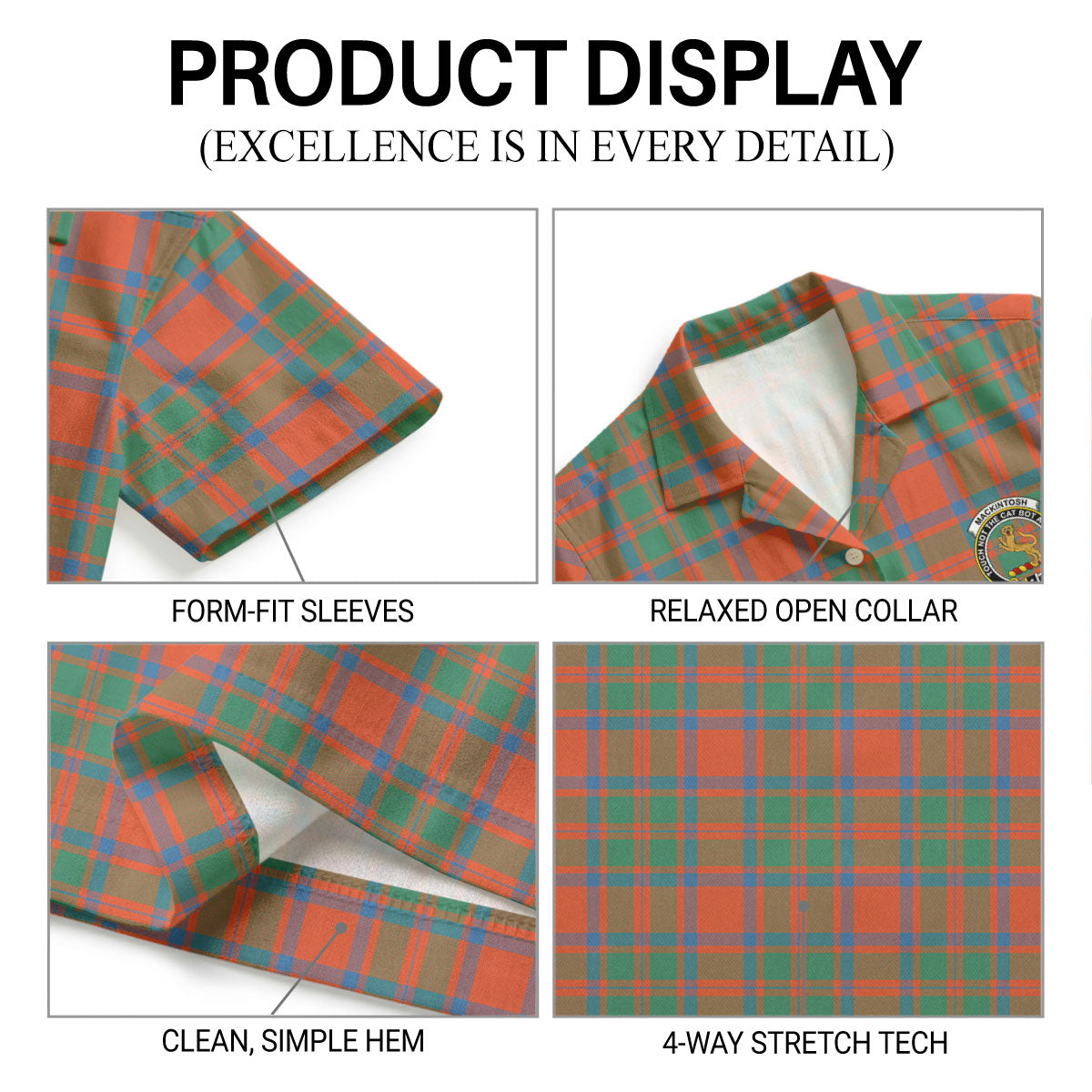 MacKintosh Ancient Tartan Crest Hawaiian Shirt