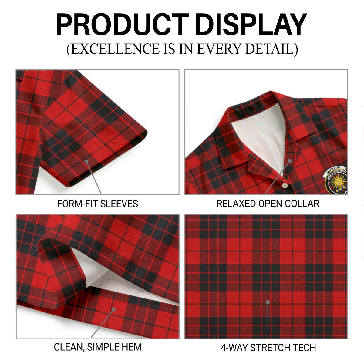 MacLeod of Raasay Tartan Crest Hawaiian Shirt