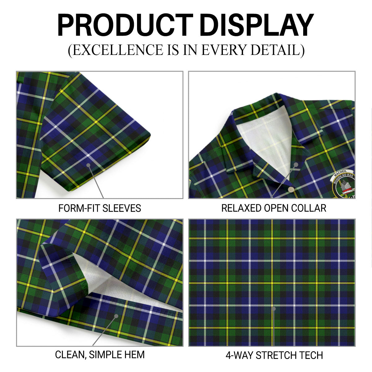 MacNeil of Barra Modern Tartan Crest Hawaiian Shirt