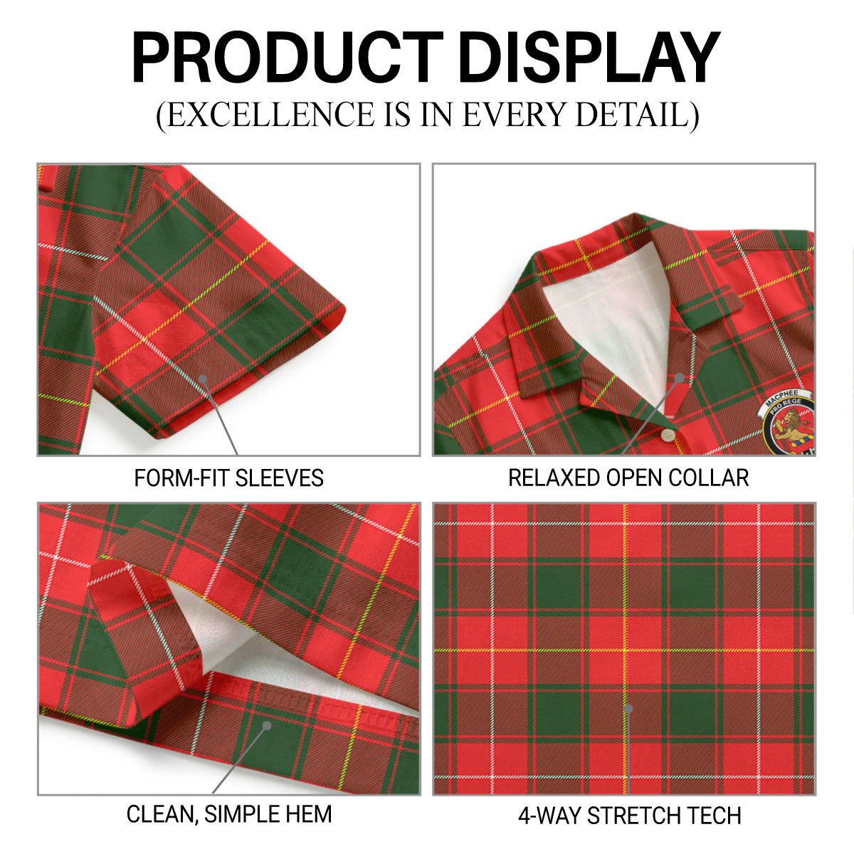 MacPhee Modern Tartan Crest Hawaiian Shirt