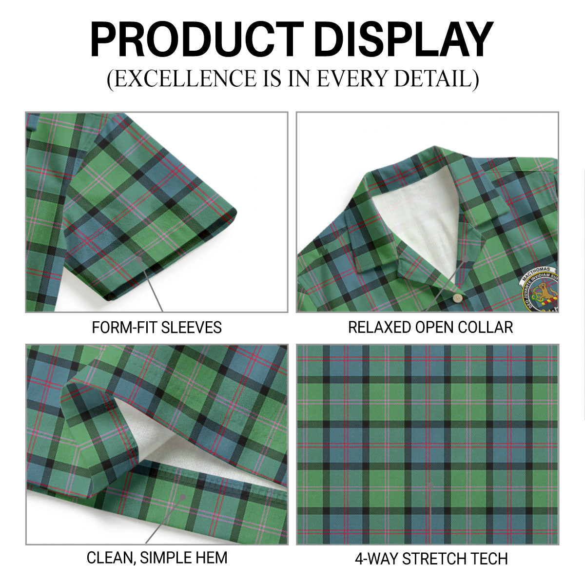 MacThomas Ancient Tartan Crest Hawaiian Shirt