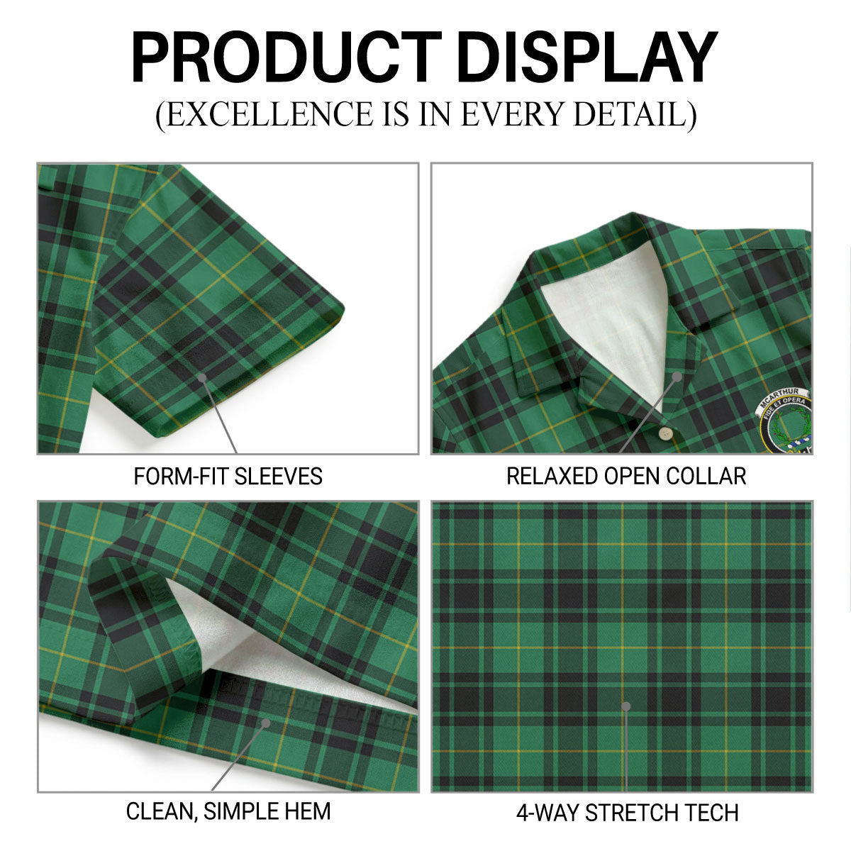 McArthur Ancient Tartan Crest Hawaiian Shirt